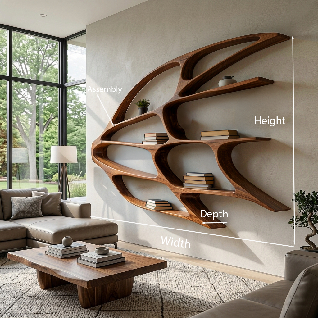 Handmade Wooden Wall Mounted Bookshelf For Home Living RTTHTTBS142