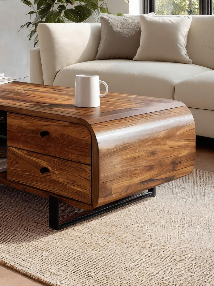 Contemporary Coffee Table With Drawer And Open Shelf For Interior SITHHNCF026