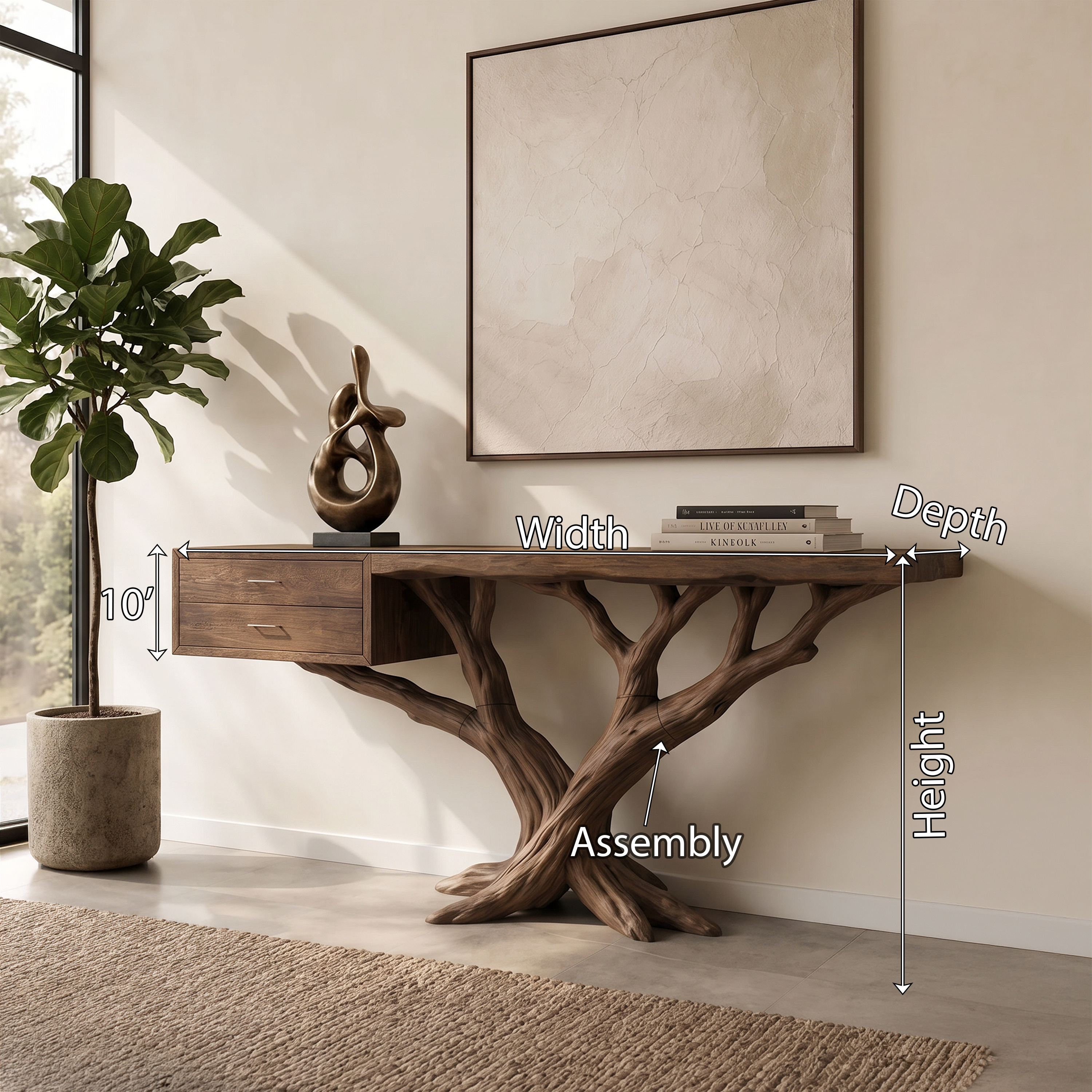 Modern Tree Root Console Table Luxury Entryway SILDTTRCS093