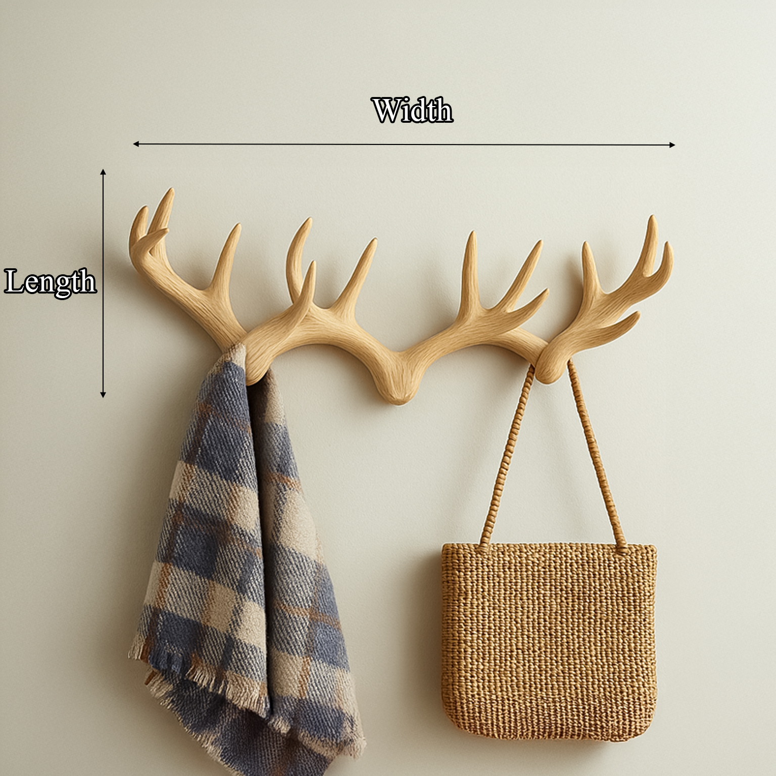 Rustic Minimalist Antler Wall Rack Living Room SINLSATCR021
