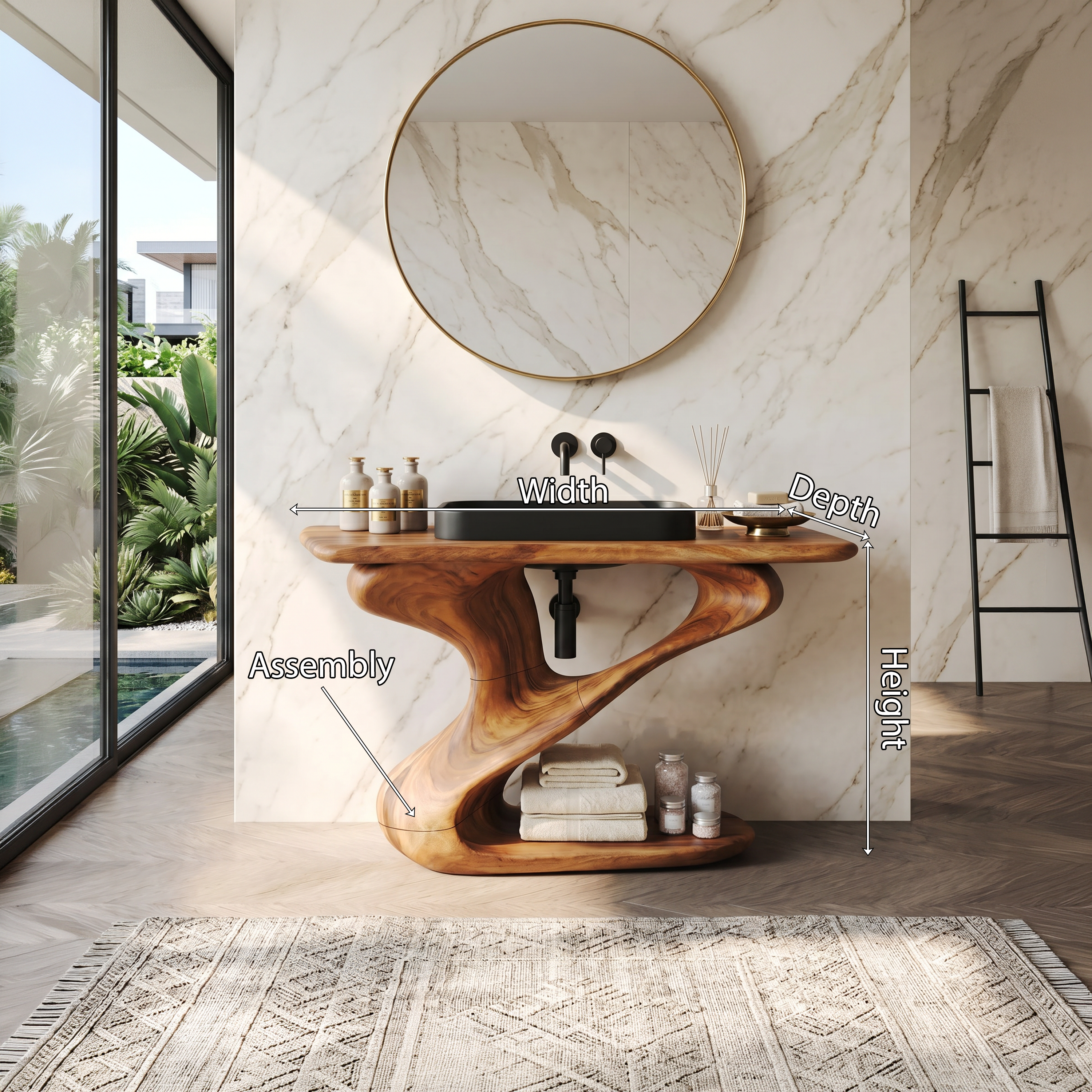 Rustic Live Edge Vanity For Natural Bathroom Design SILDTTNBRV005