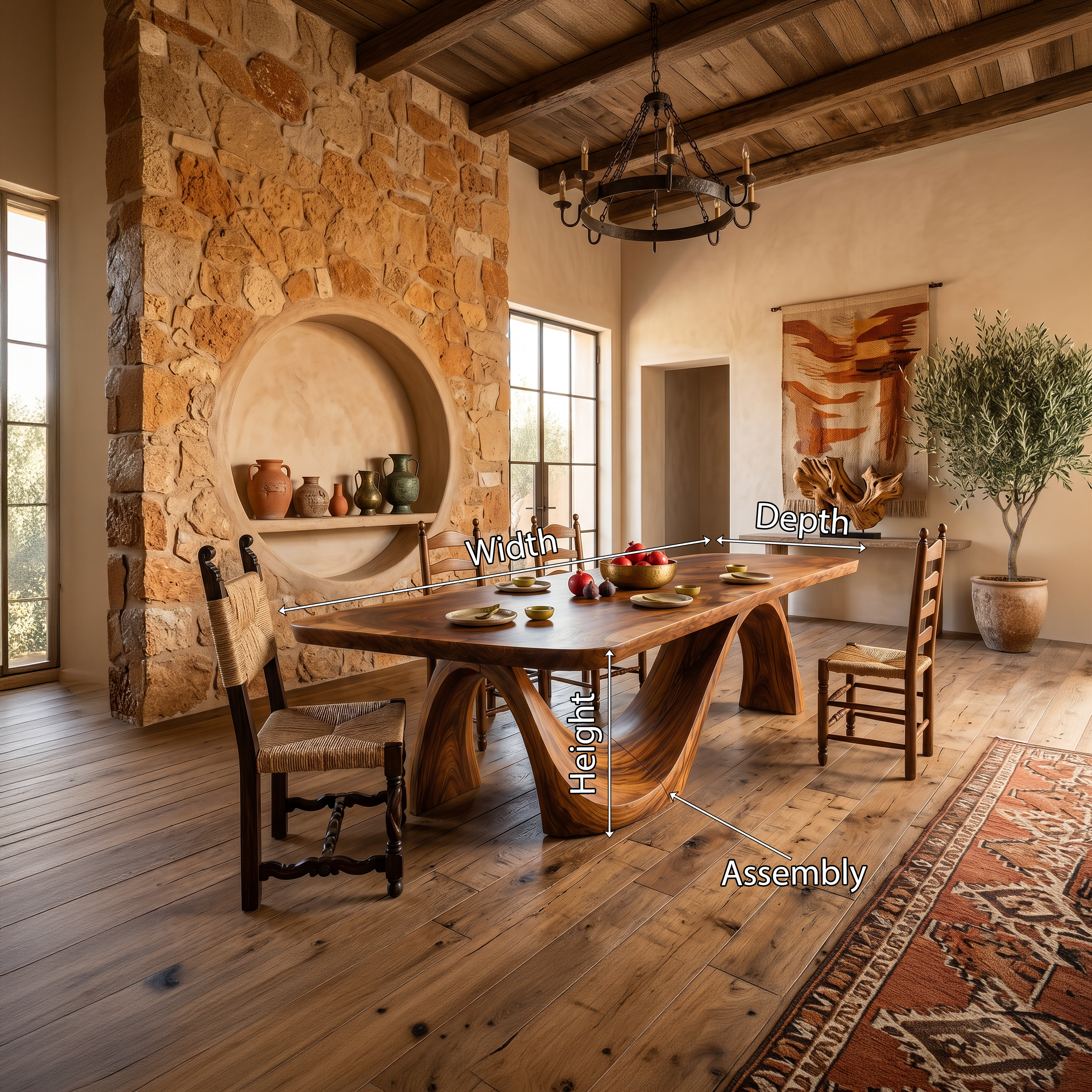 Minimalist Irregular Dining Table For Apartment Dining Area SILDTTNDN025