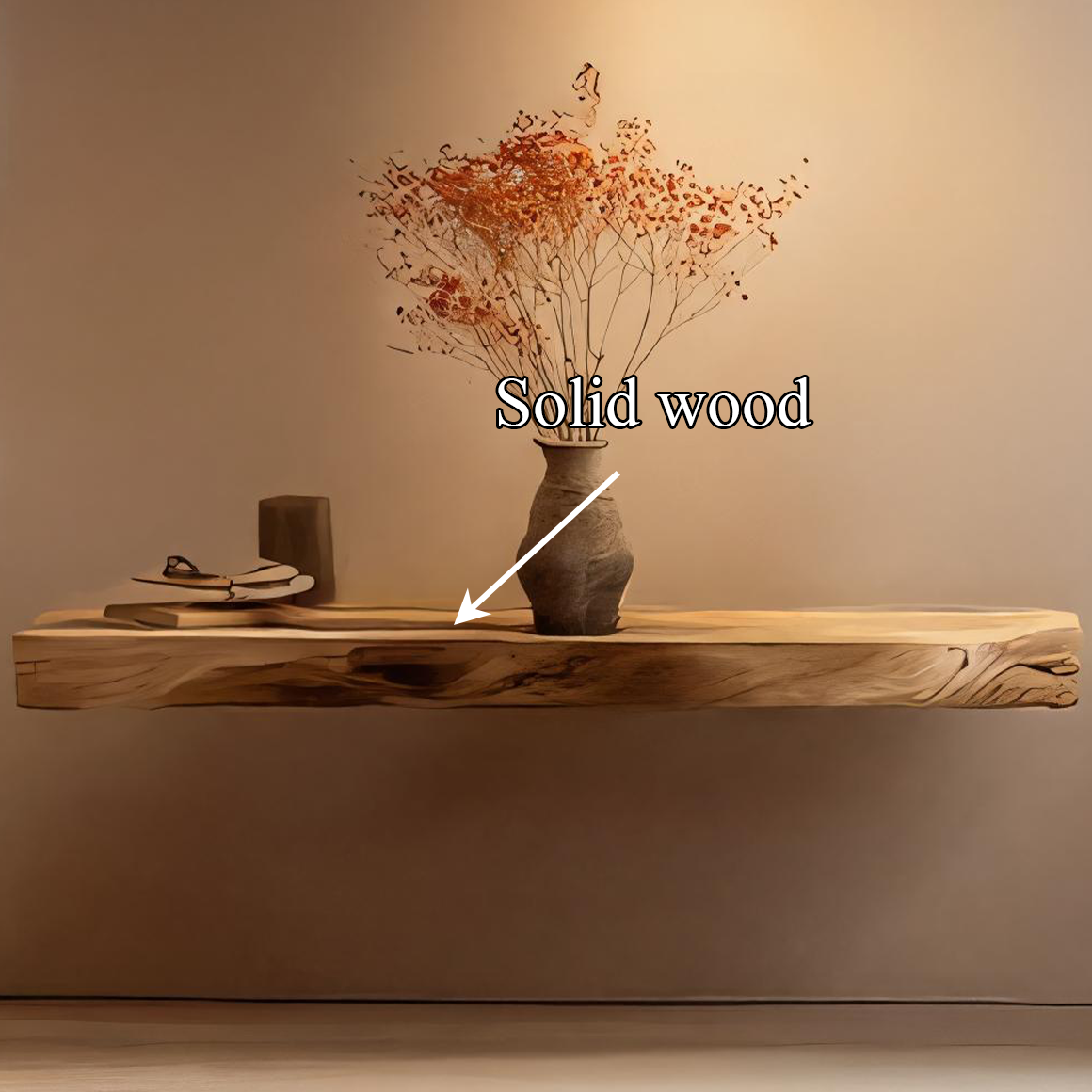 Rustic Live Edge Floating Shelf Bedroom Wall Decor SINLSAFL319