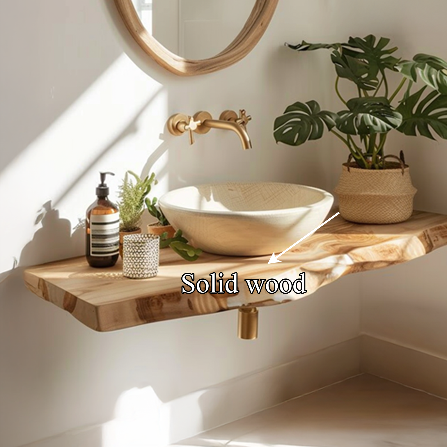 Midcentury Floating Shelf Bathroom SINLSABRV090