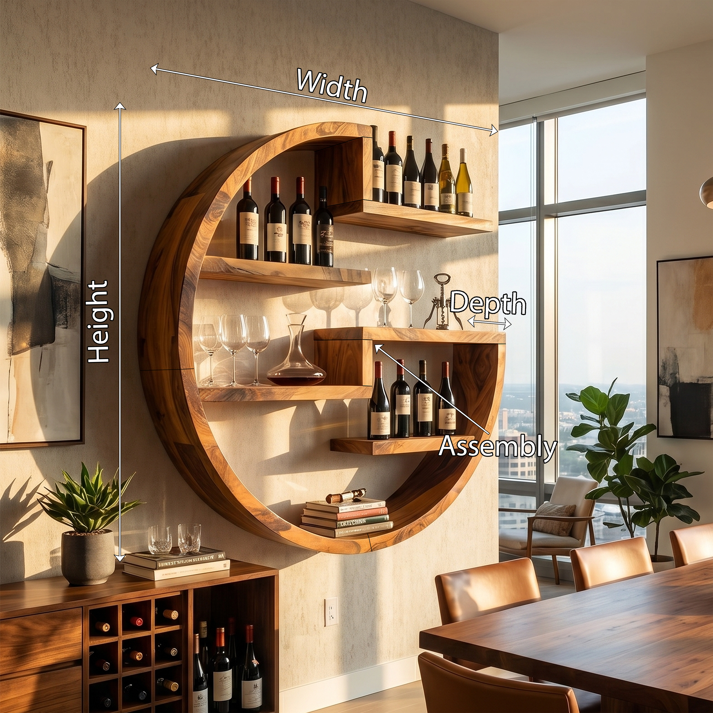 Farmhouse Wall Wine Holder For Home Bar Bottle Arrangement SILDTTRWH065