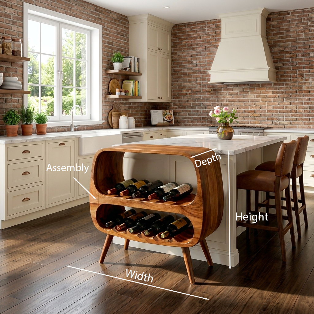 Functional Wine Storage With 2 Tiers For Bar Corner RTTHTTBCA040