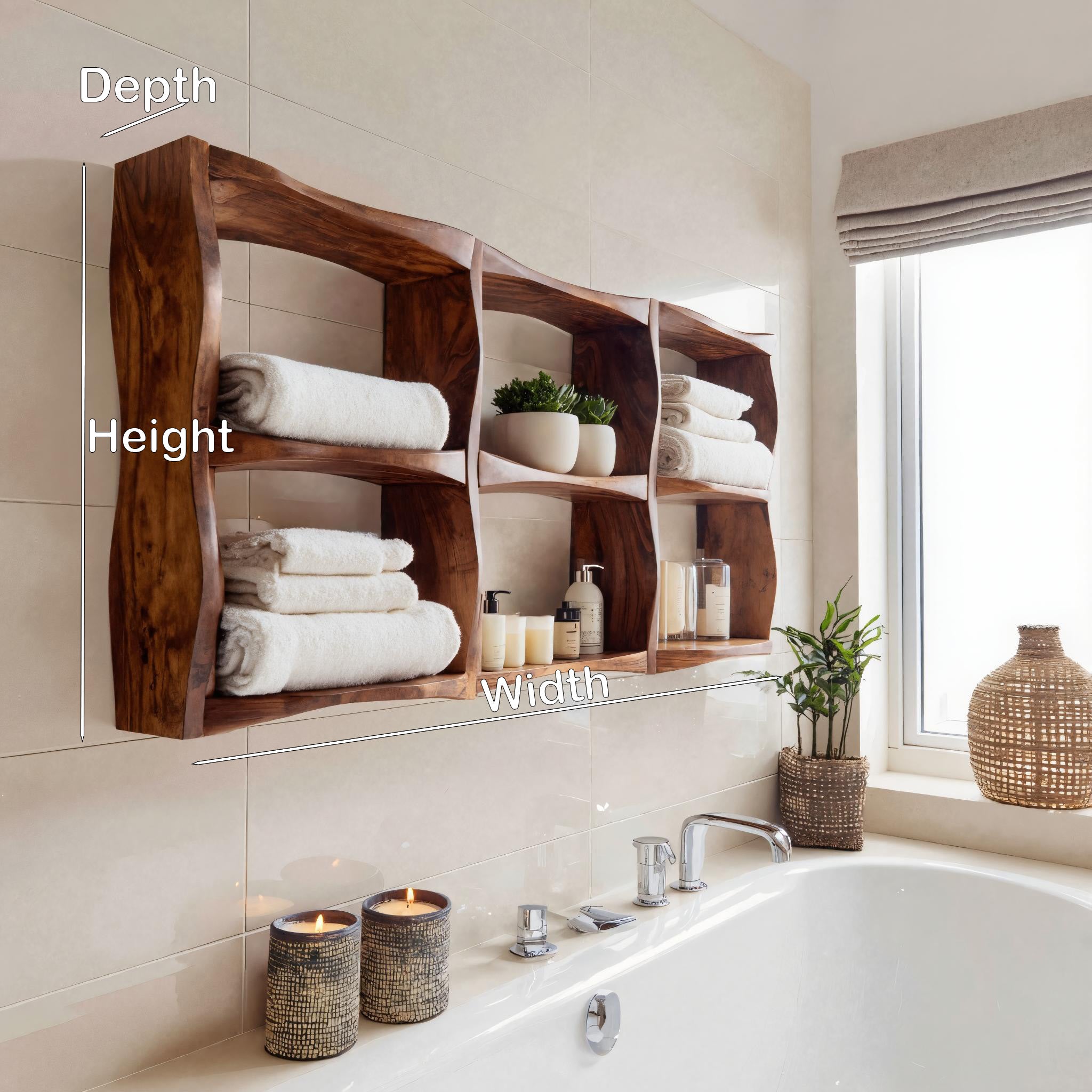 Organic Sculptural Wall Shelf For Modern Bathroom Interior RTTHHNBAS016
