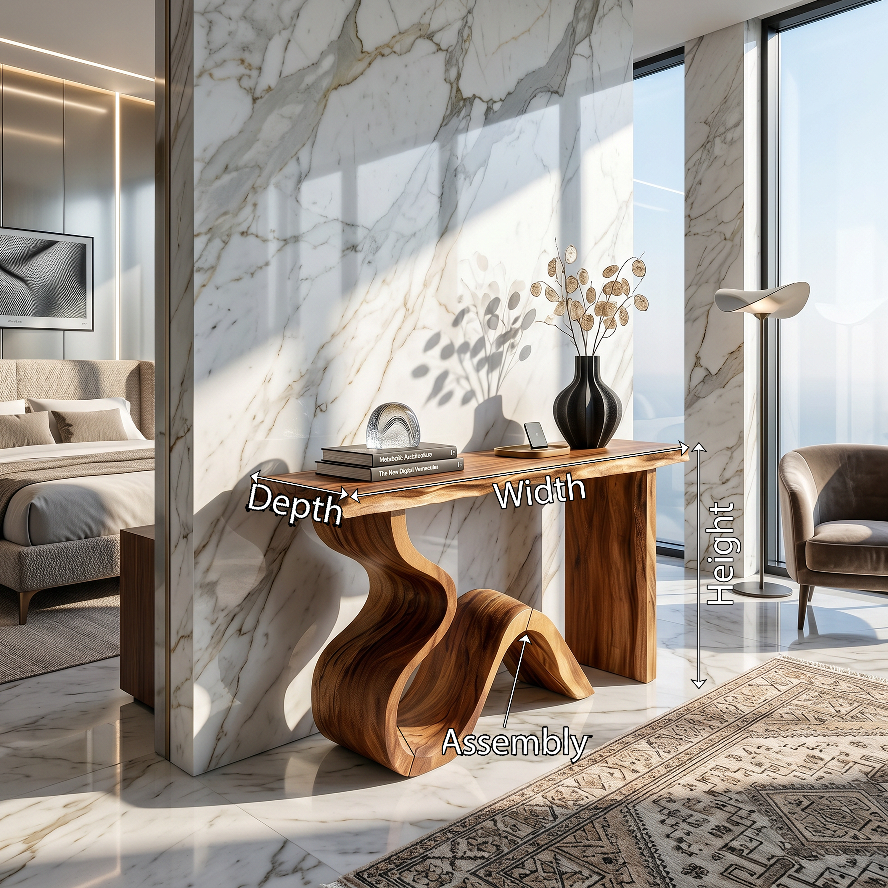 Luxury Wood Foyer Table For Marble Interior Design SILDTTRCS057