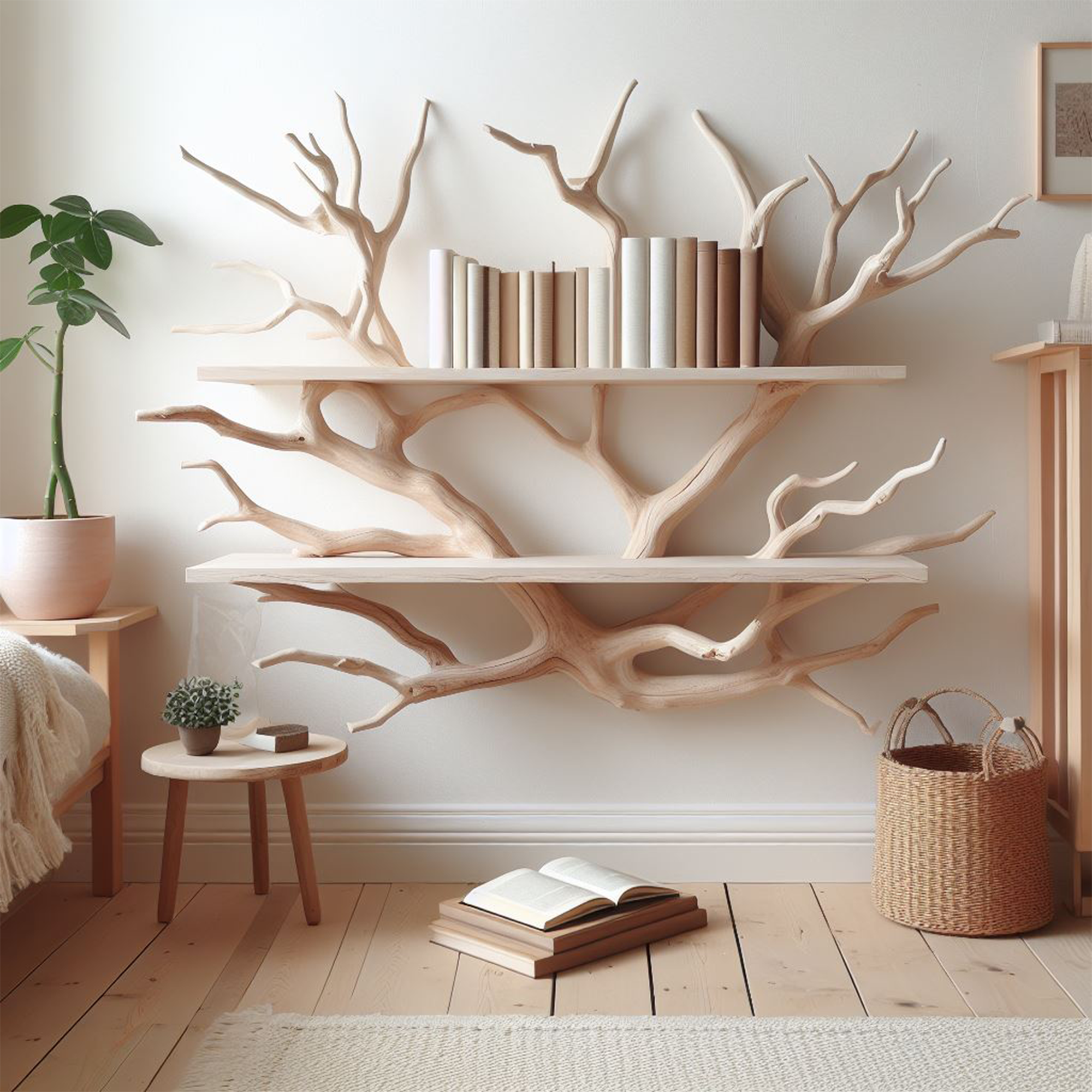 Rustic Tree Branch Wall Mounted Crafted From Wild Mulberry Wood SINLTBS001