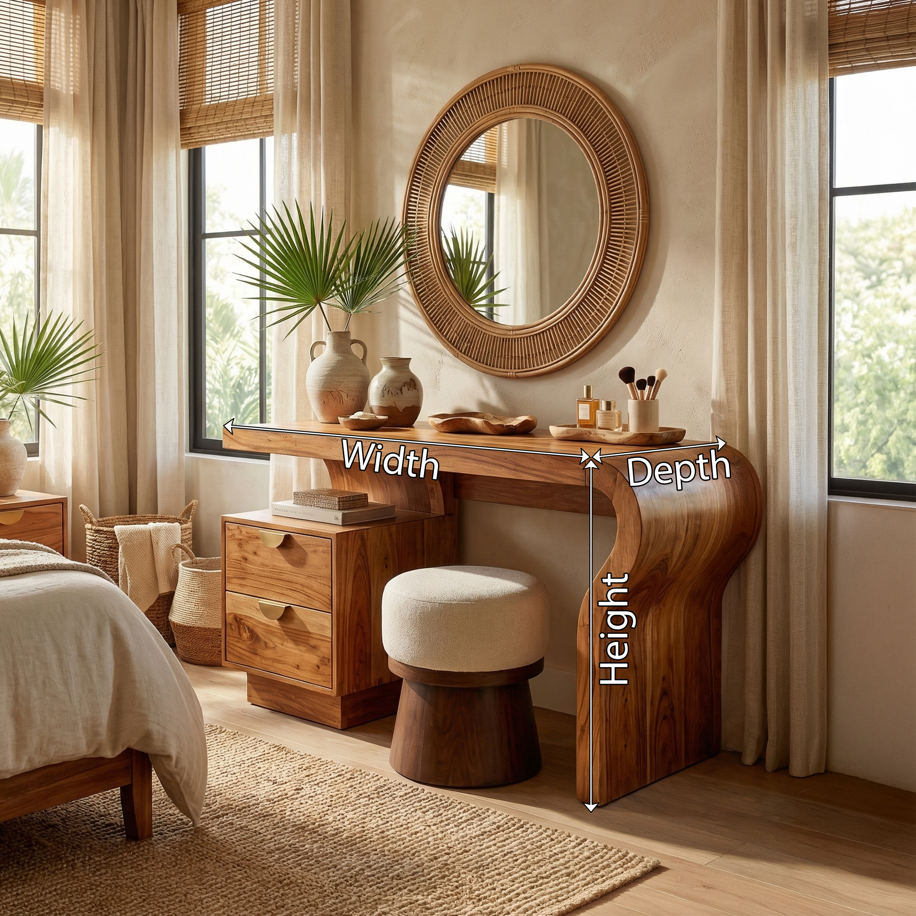 Minimalist Vanity Table Walk In Closet Makeup Area Personal Space SILDTTRMV015