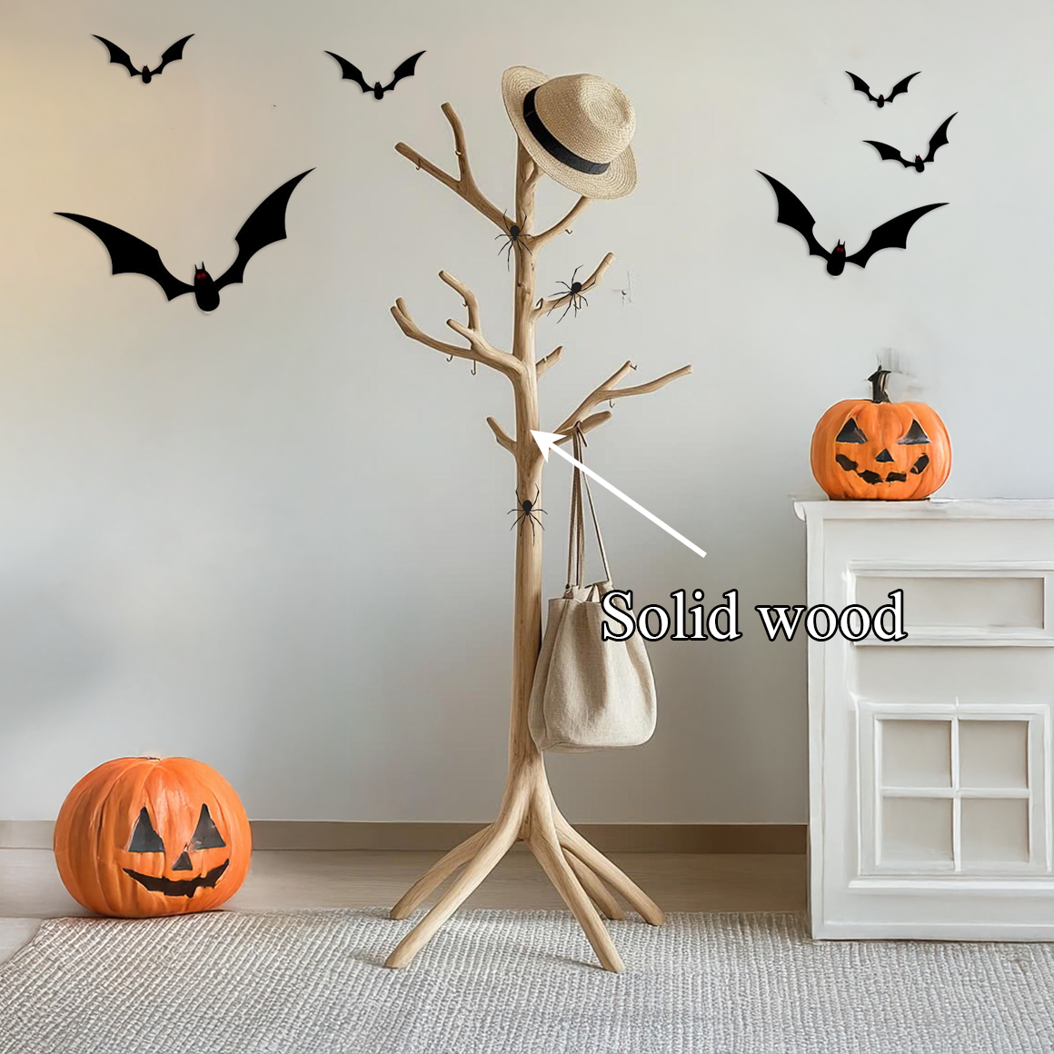 Rustic Halloween Tree Coat Rack Living Room Decor SINLSAHW017