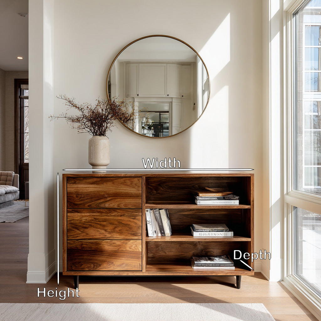 Elegant Natural Wood Console Table For Small Living Room RTTHHNCS030