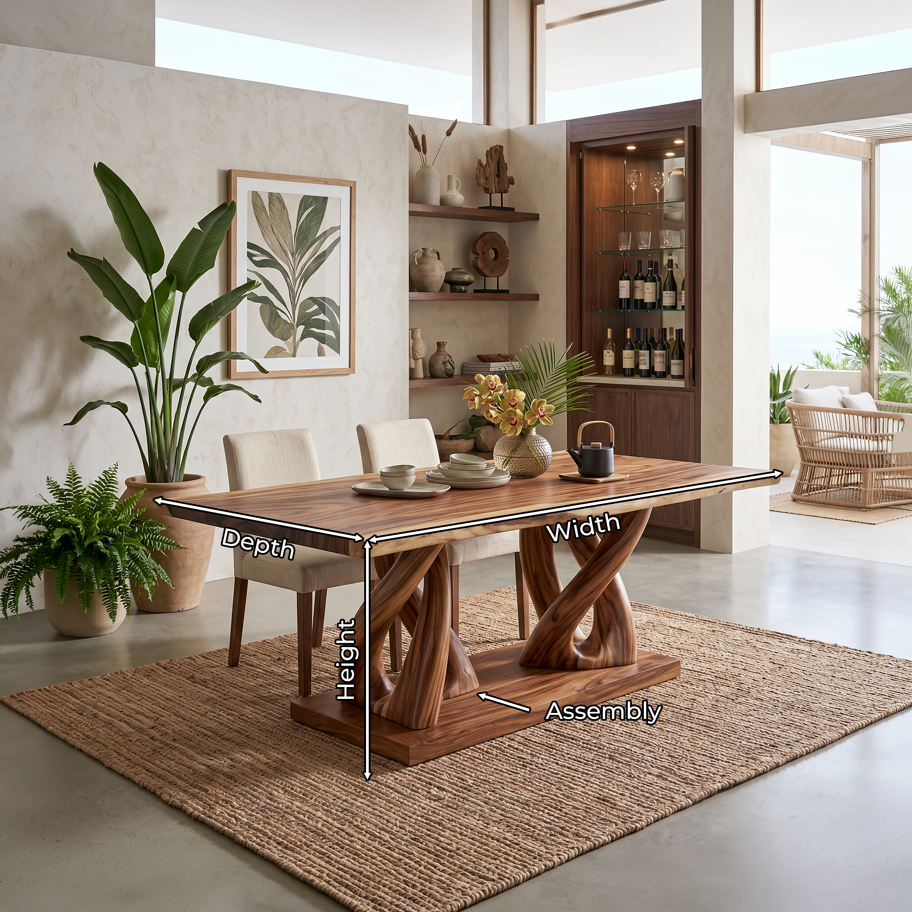 Coastal Rectangular Banquet Table For Resort Dining Room SILDTTRDN075