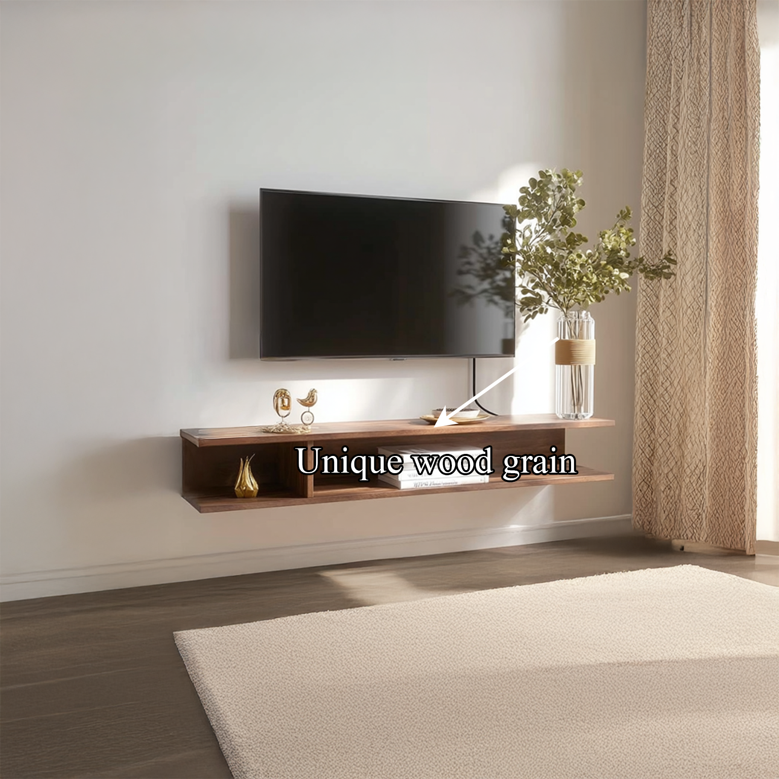 Mid Century Floating Shelf TV Stand Living Room SINLSAFL111