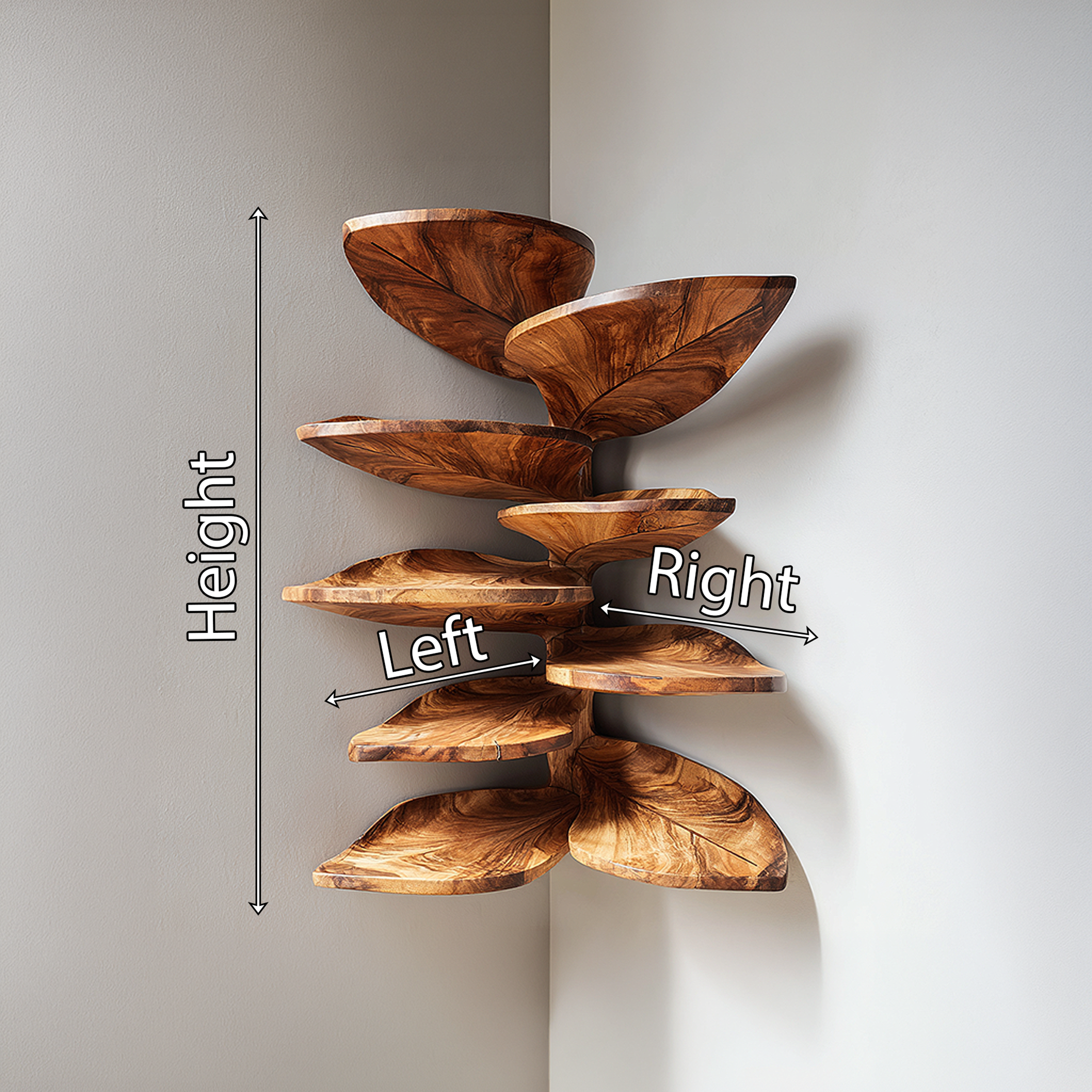 Modern Leaf Corner Shelf Entryway Wall Organizer Display SILDTTRCLS009