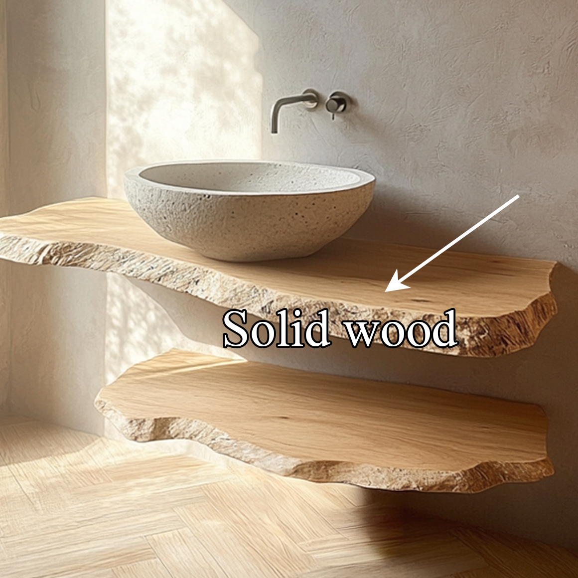 Rustic Floating Shelf Double Vanity Bathroom SINLSABRV178
