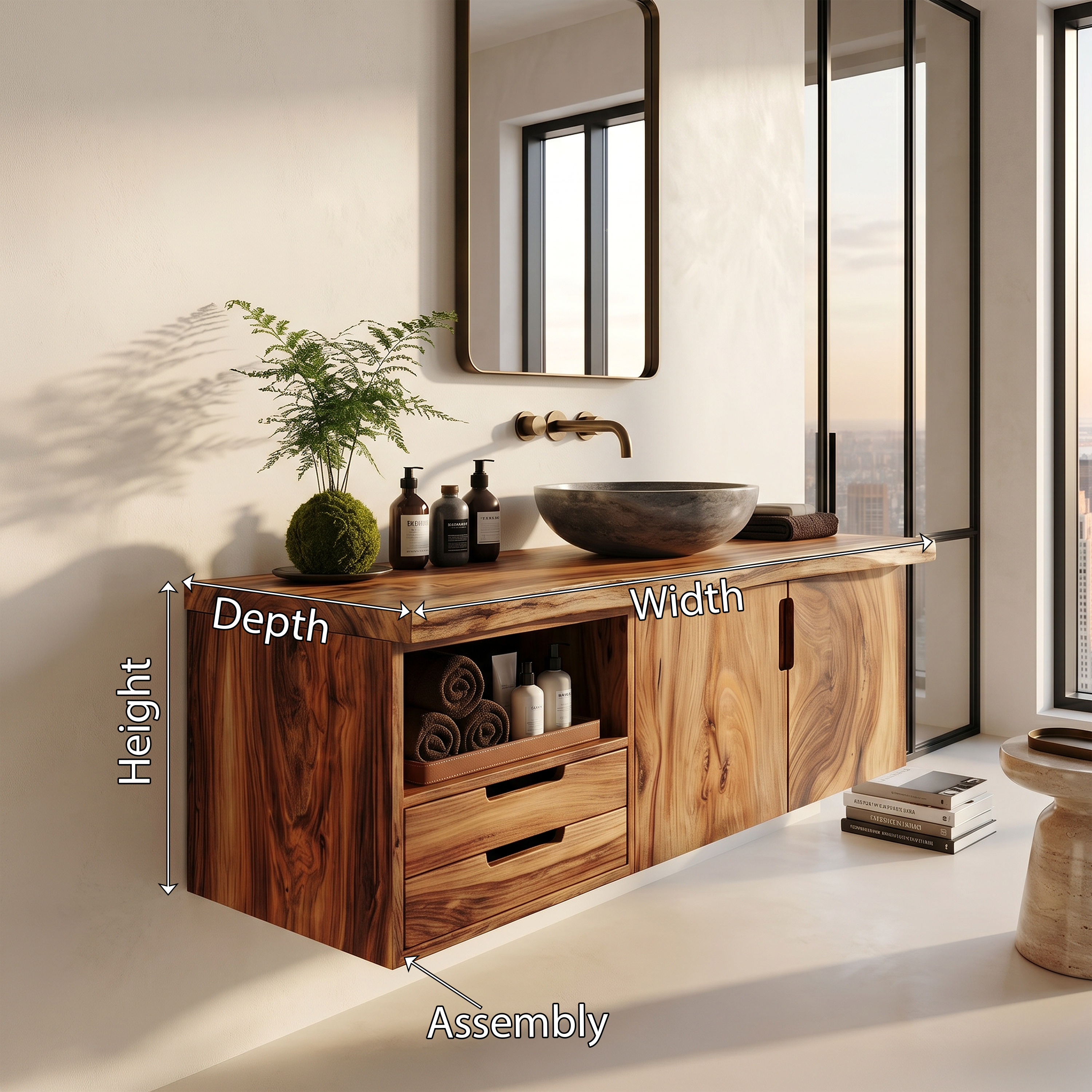 Modern Double Sink Vanity Lake House Bathroom SILDTTRBRV196