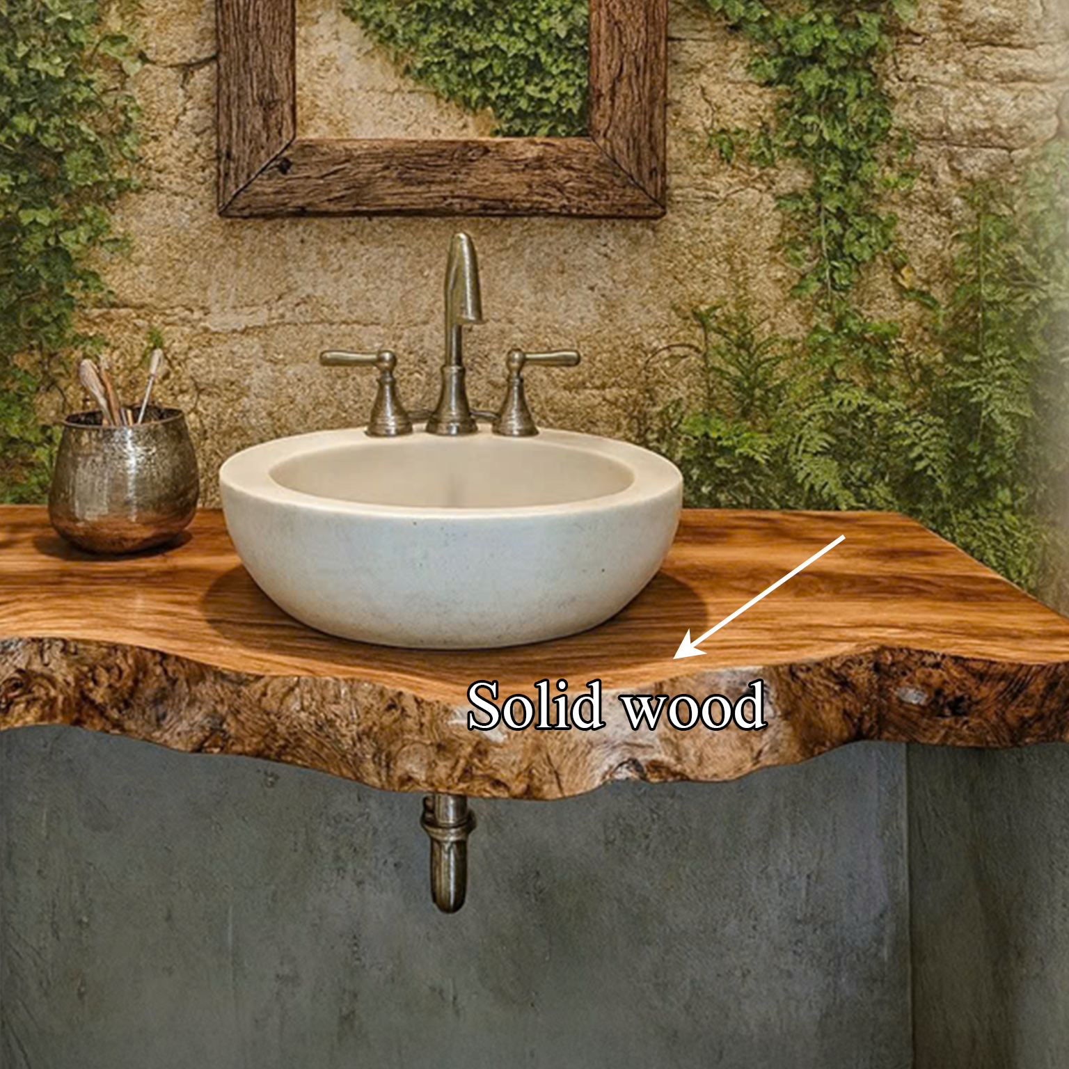 Midcentury Floating Shelf Vanity Powder Room SINLSABRV094