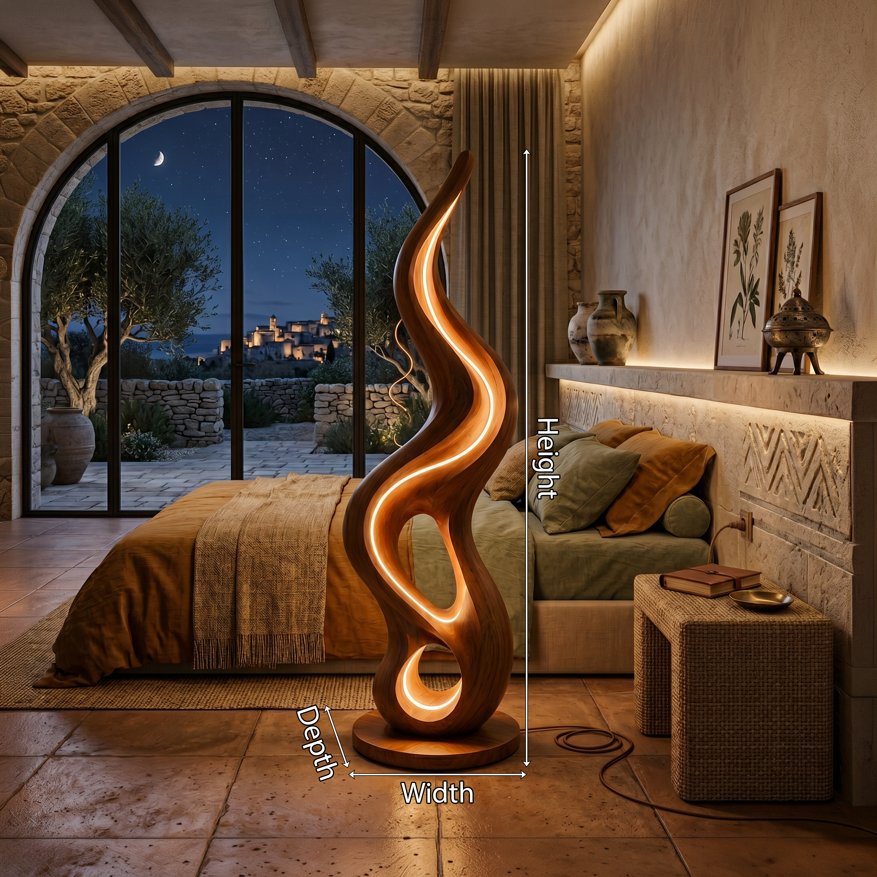 Organic Liquid Lamp With Shelf For Bedroom SILDTTNLAM029