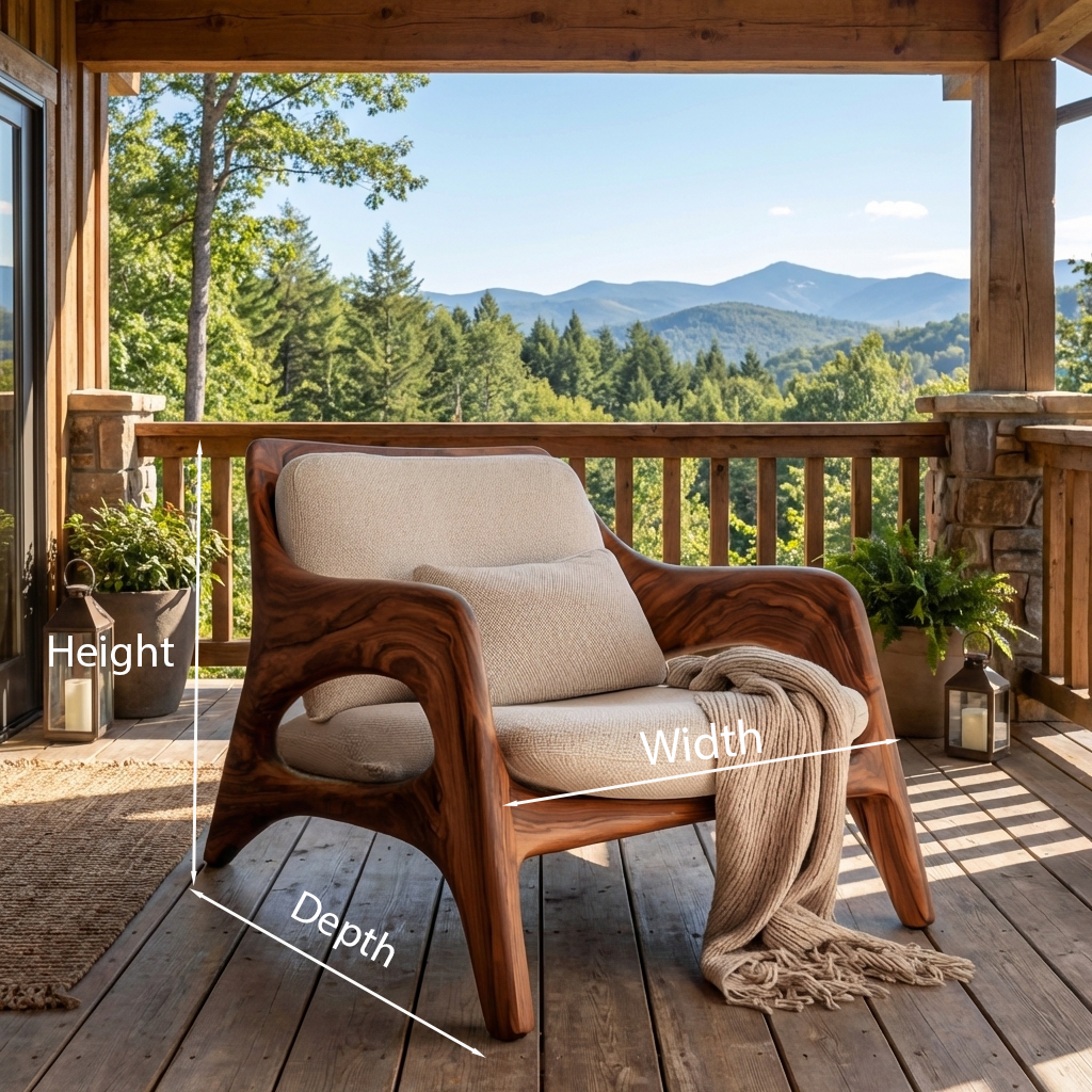 Organic Natural Wood Chair For Home Balcony RTTHTTACC016