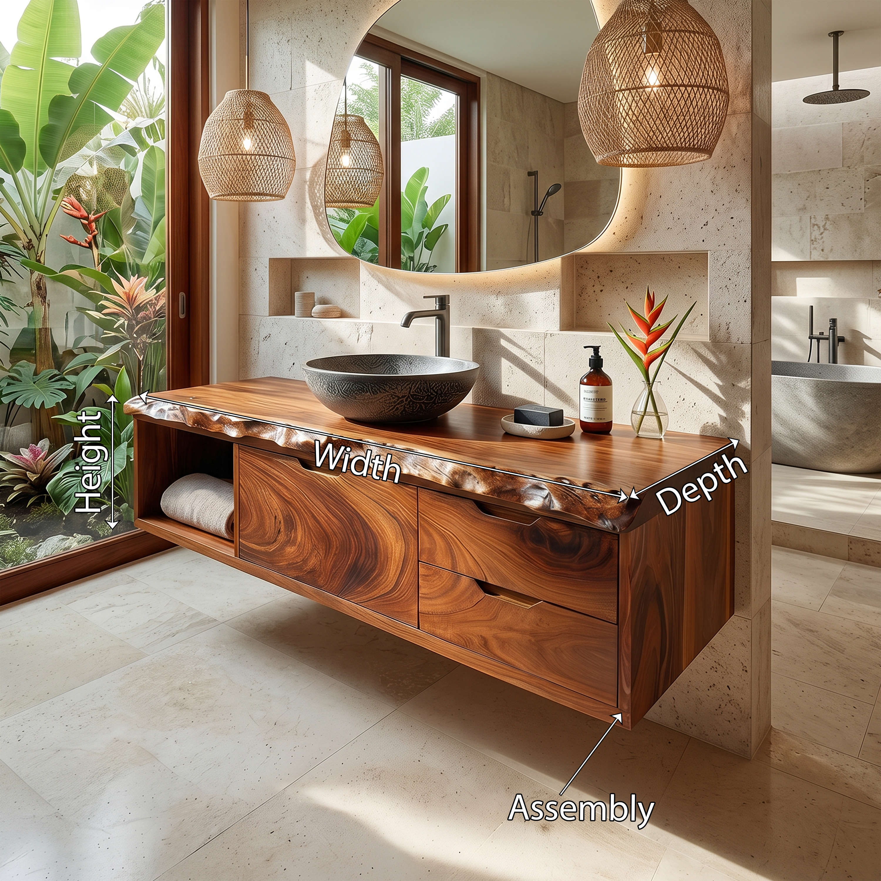 Luxury Floating Bathroom Vanity Primary Bathroom SILDTTRBRV188