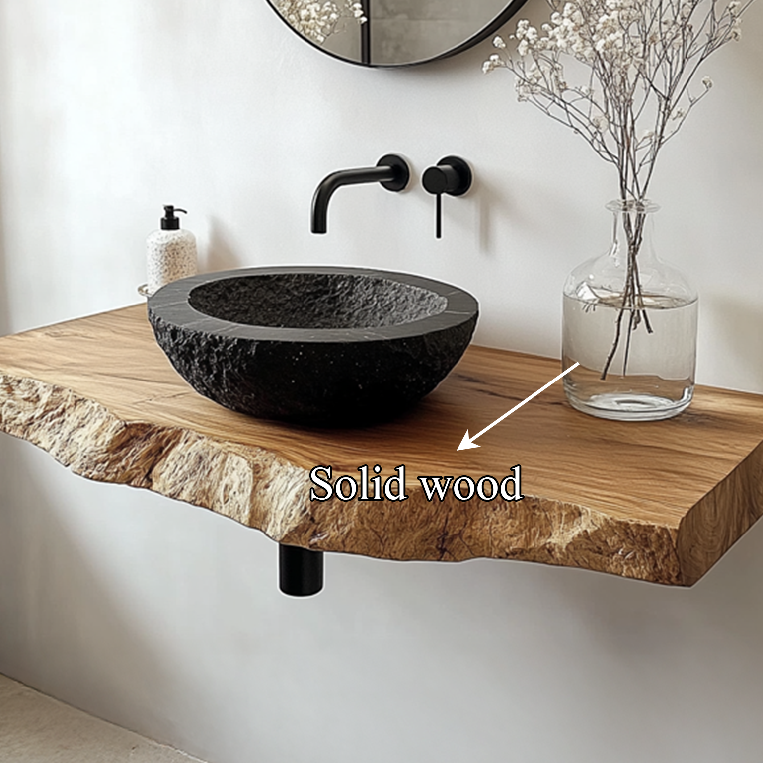 Rustic Solid Wood Vanity Bathroom SINLSABRV068