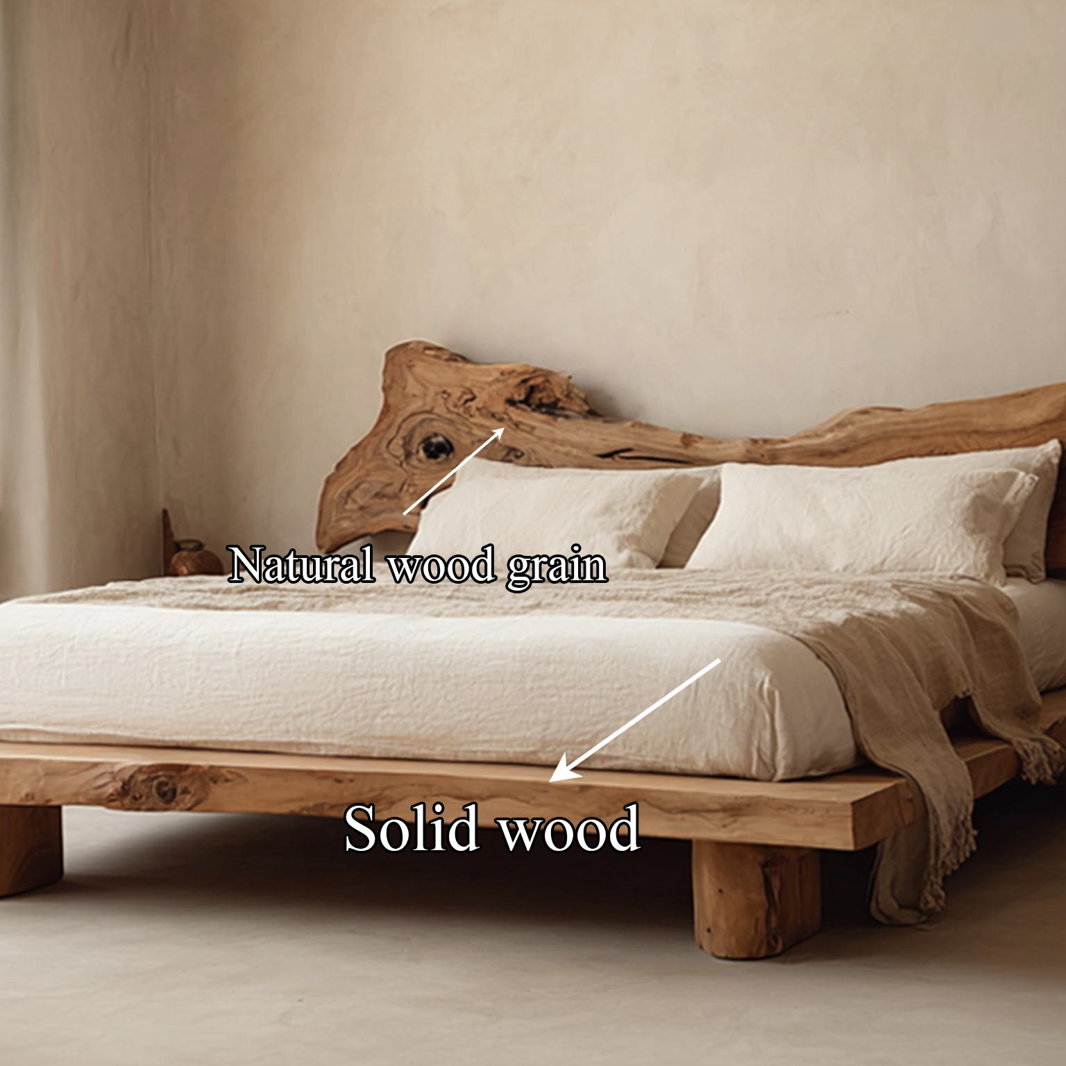 Rustic Platform Bed King Room SINLSAWB020