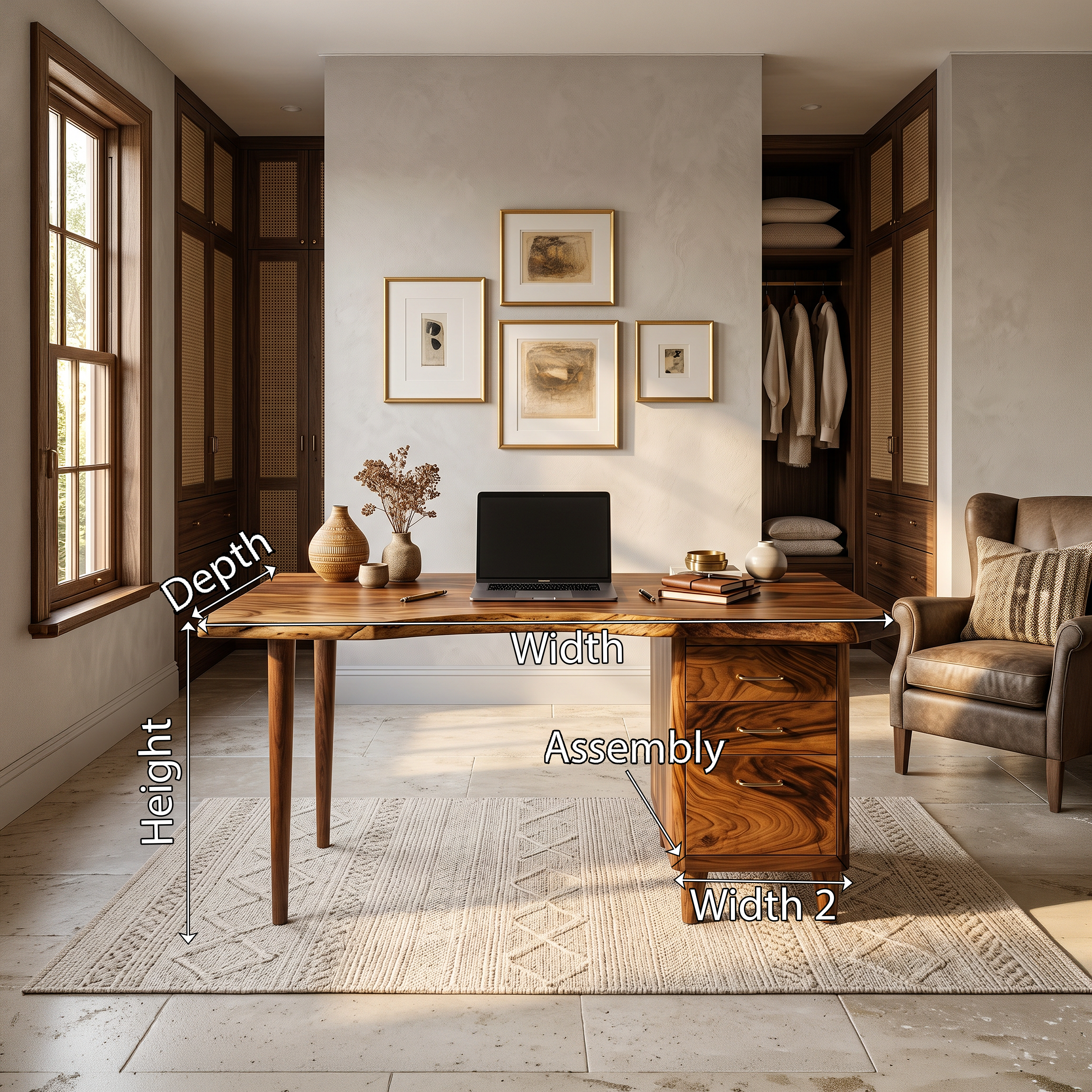 Urban Writing Desk With Drawer Storage For Apartment Office SILDTTRDE018