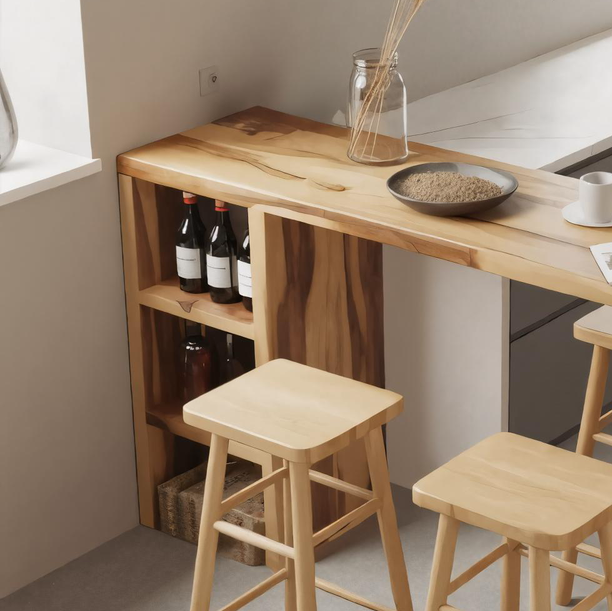 Minimalist Breakfast Bar Table With Stools For Small Kitchens Or Studios SITHHNBTA003