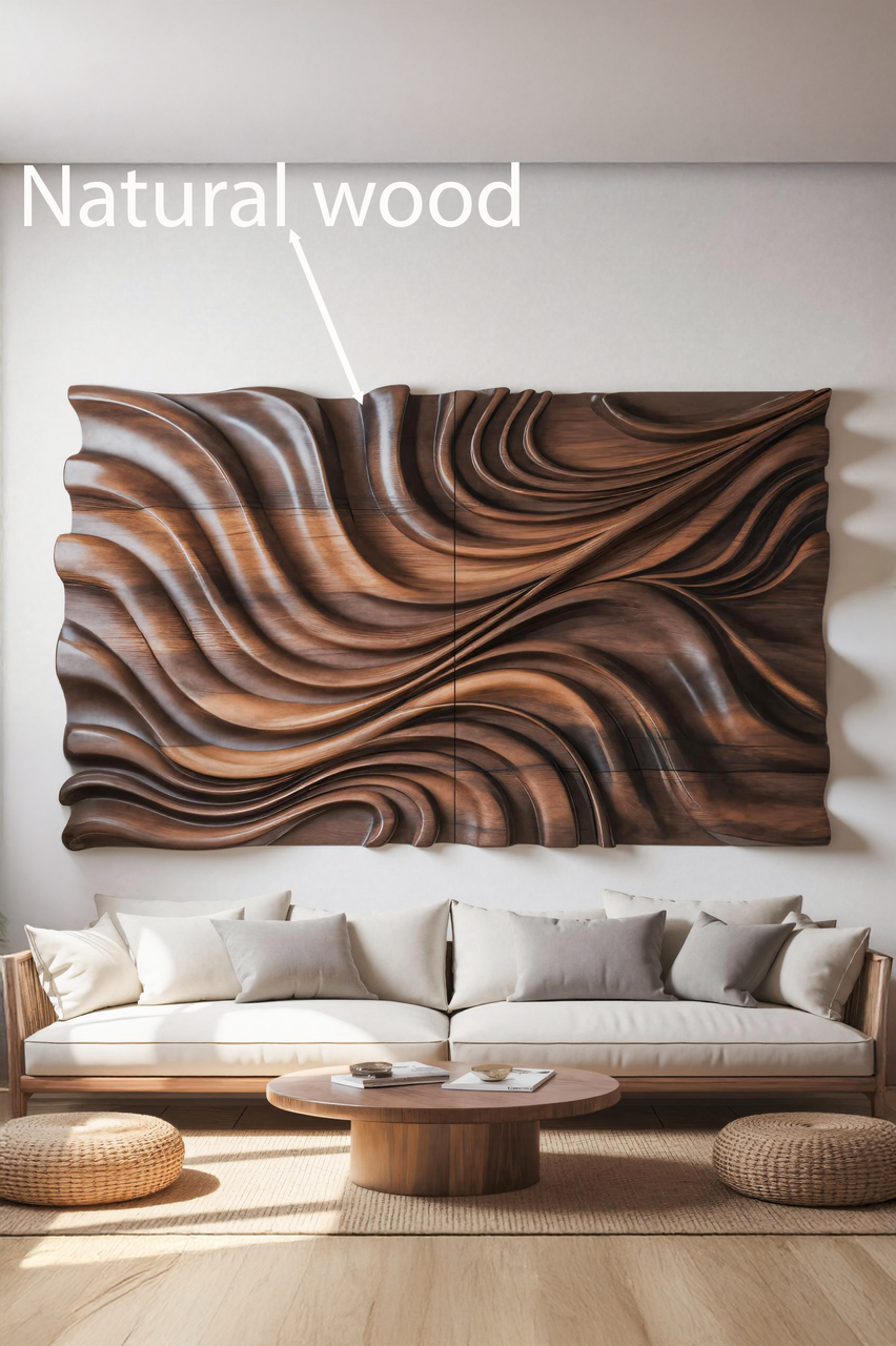 Elegant Wave Inspired Wall Sculpture for Modern Living Room SITHTTWA002
