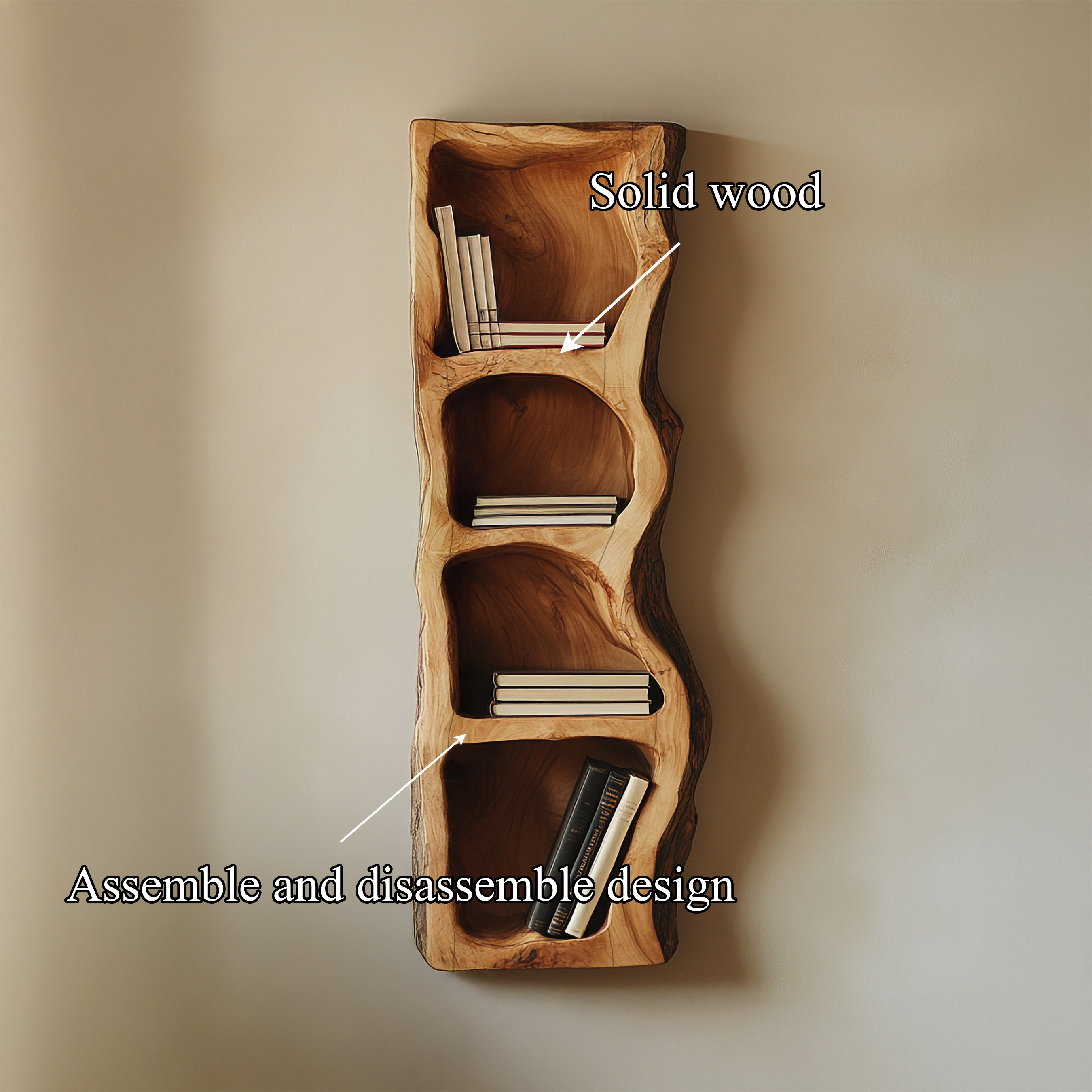Organic Sculptural Statement Wall Shelf For Living Space And Interior Area SINLSAFL375