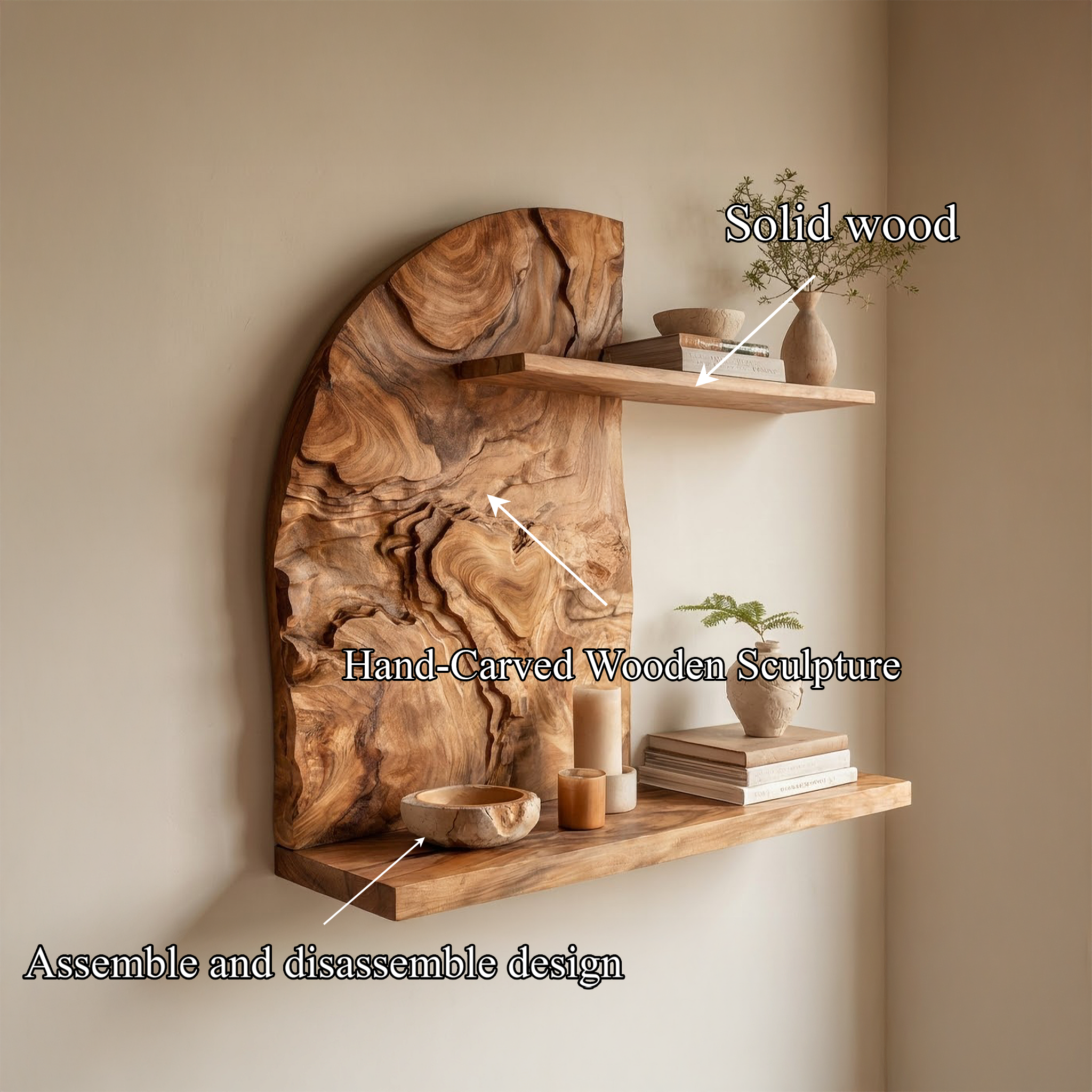 Rustic Wall Shelf For Living Room And Home Interior SINLSAFL450