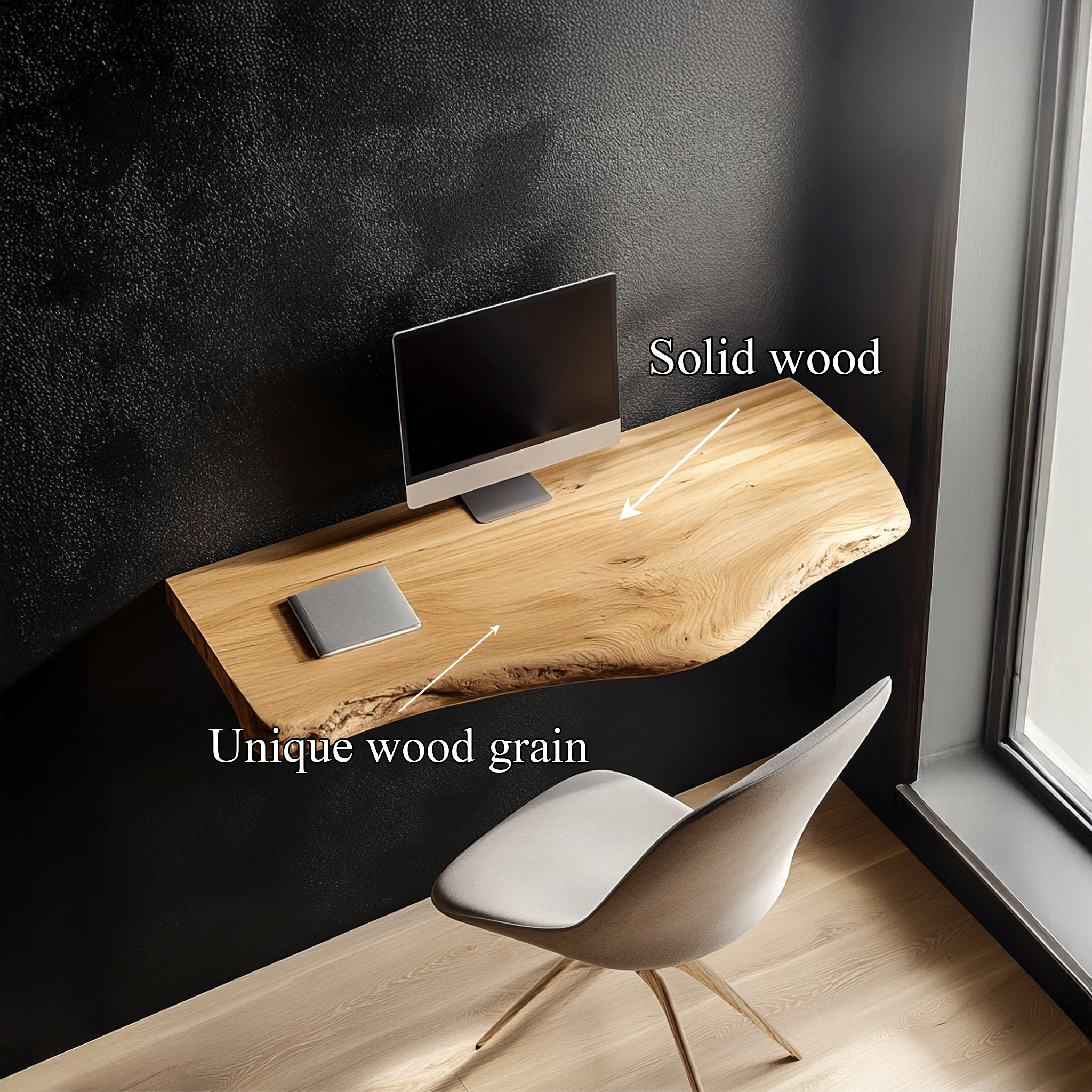 Rustic Floating Desk For Home Office And Bedroom SINLSAFL458