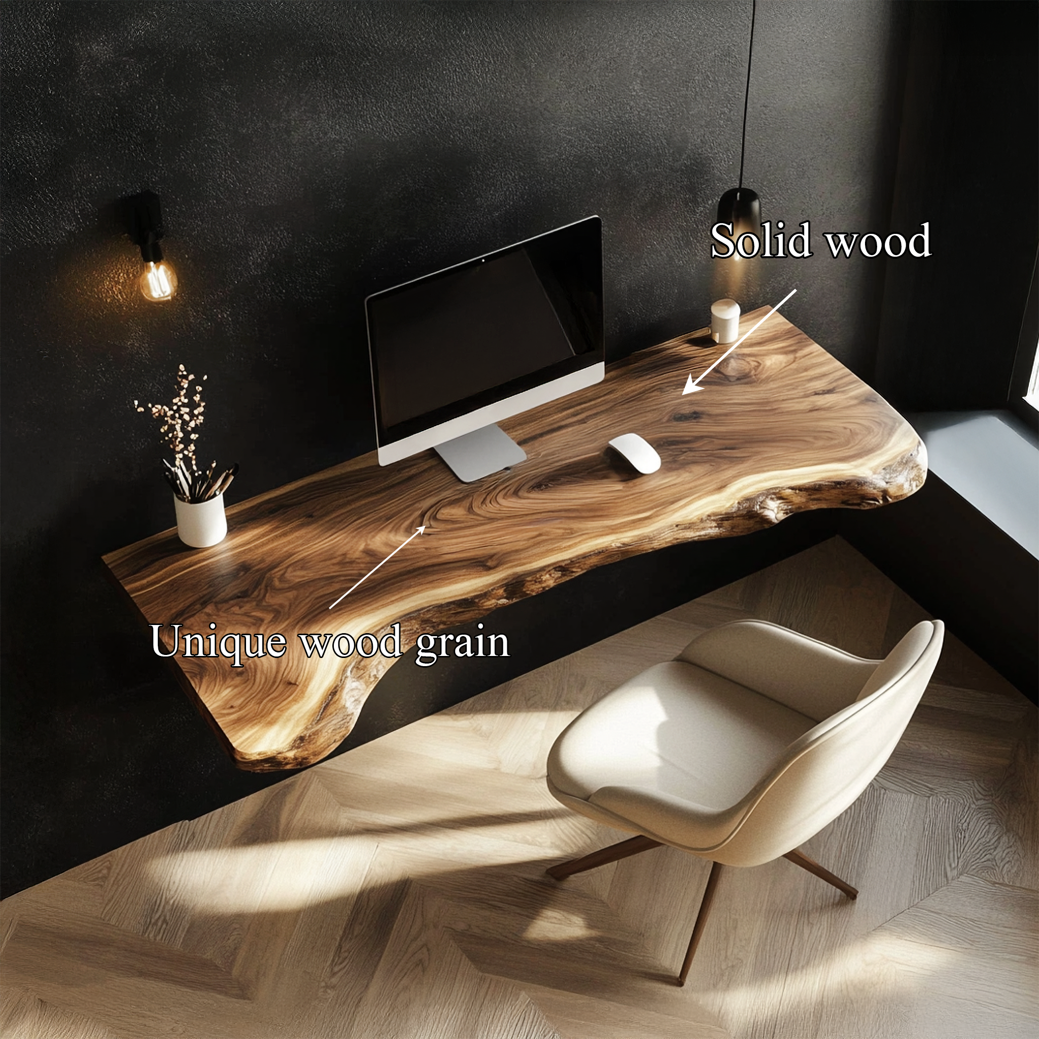 Rustic Wall Mounted Desk For Home Office And Small Room SINLSAFL459