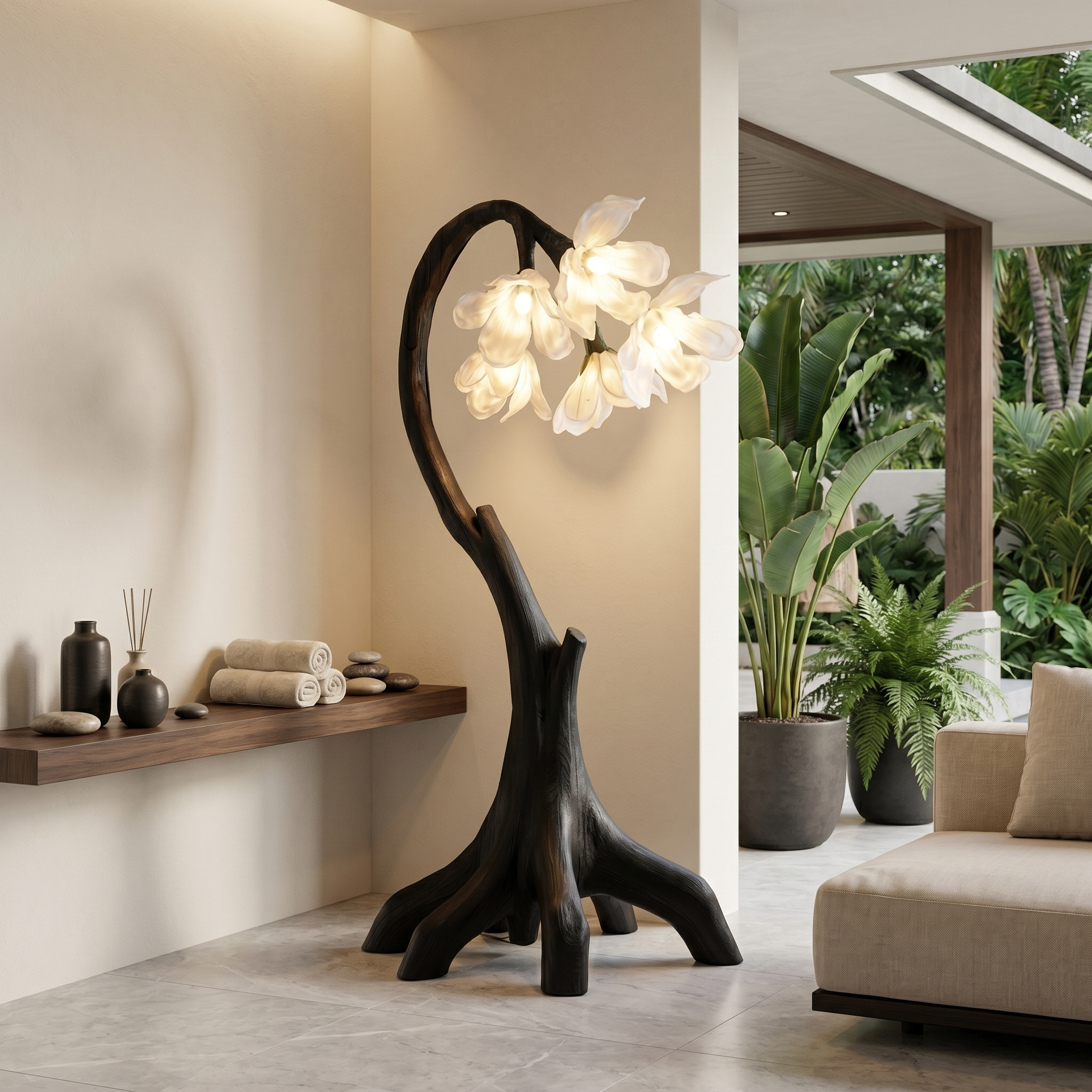 Organic Floral Floor Lamp For Living Room And Bedroom SINLSAFLP074