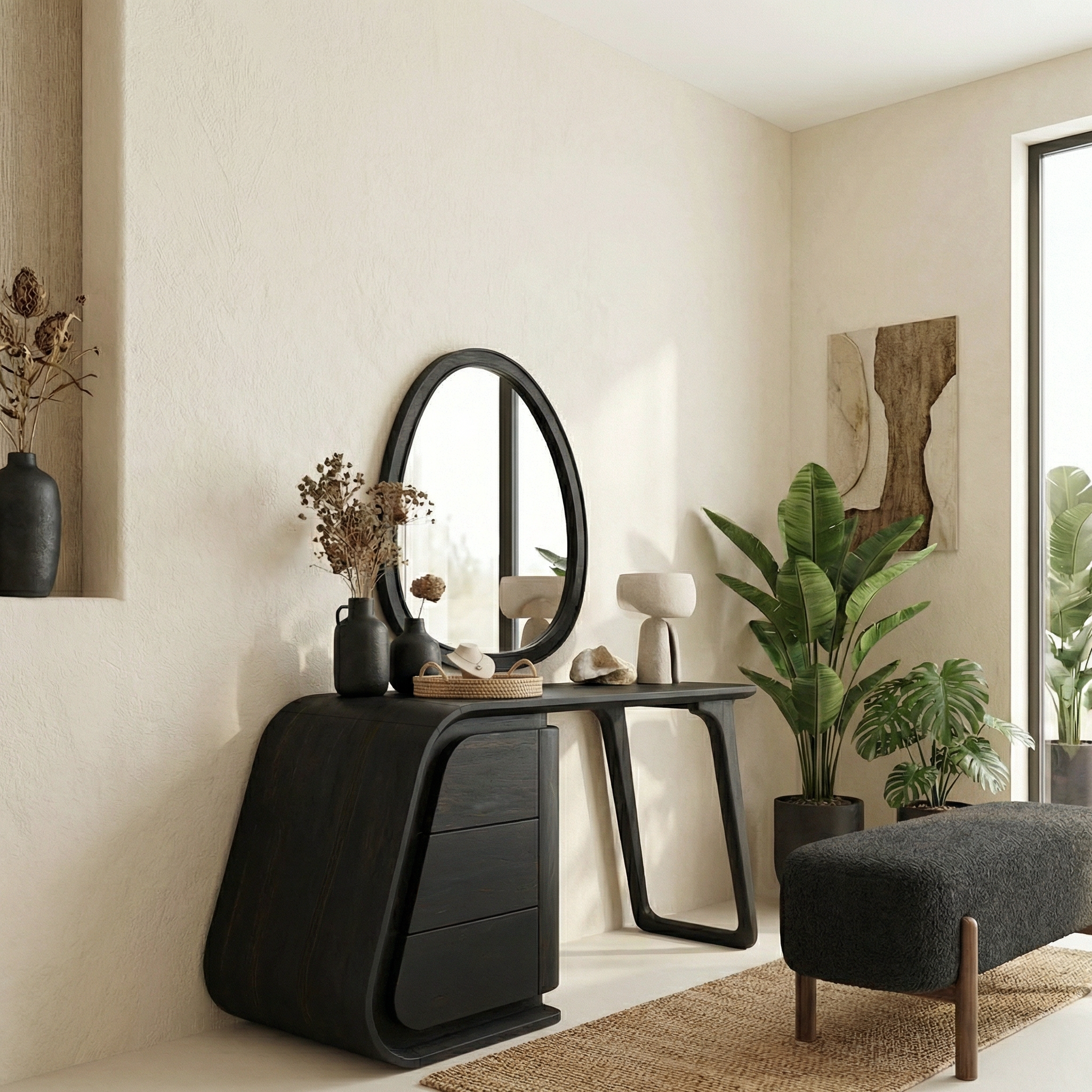 Modern Makeup Vanity Desk With Drawers For Bedroom SINLSABDT061