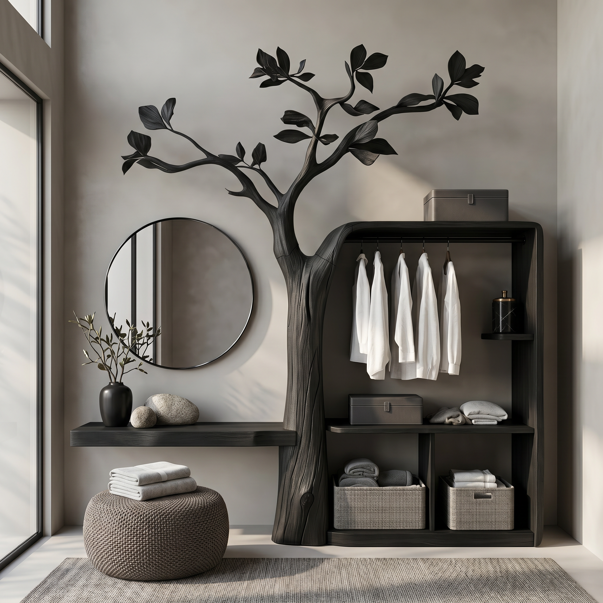 Organic Modern Hanging Clothes Rack Tree Coat Rack Bedroom And Dressing Room SINLSATCR108