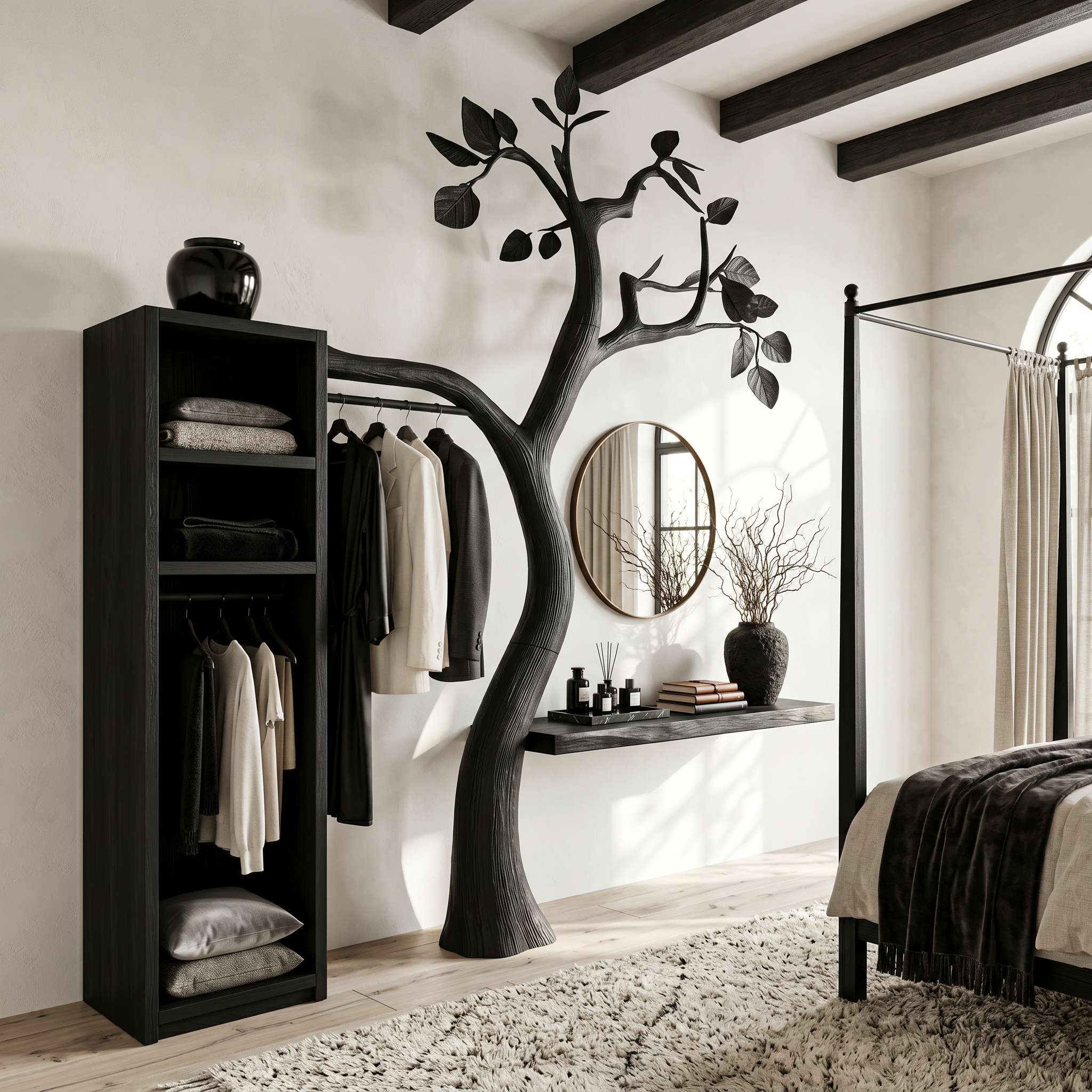 Natural Wardrobe Tree Coat Rack Bedroom And Walk In Closet SINLSATCR109
