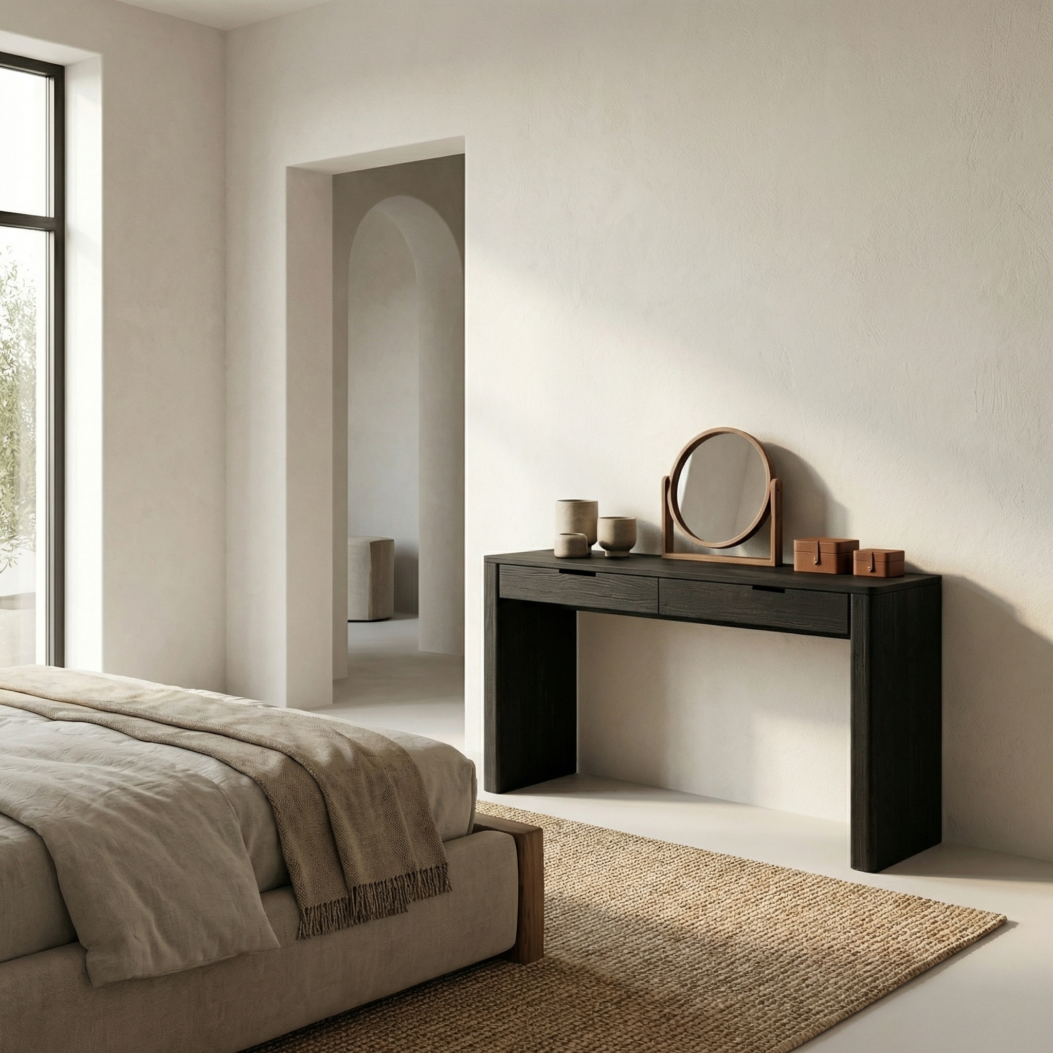 Rustic Dressing Table Natural Wood Organic Handmade Design For Bedroom SINLSABDT056