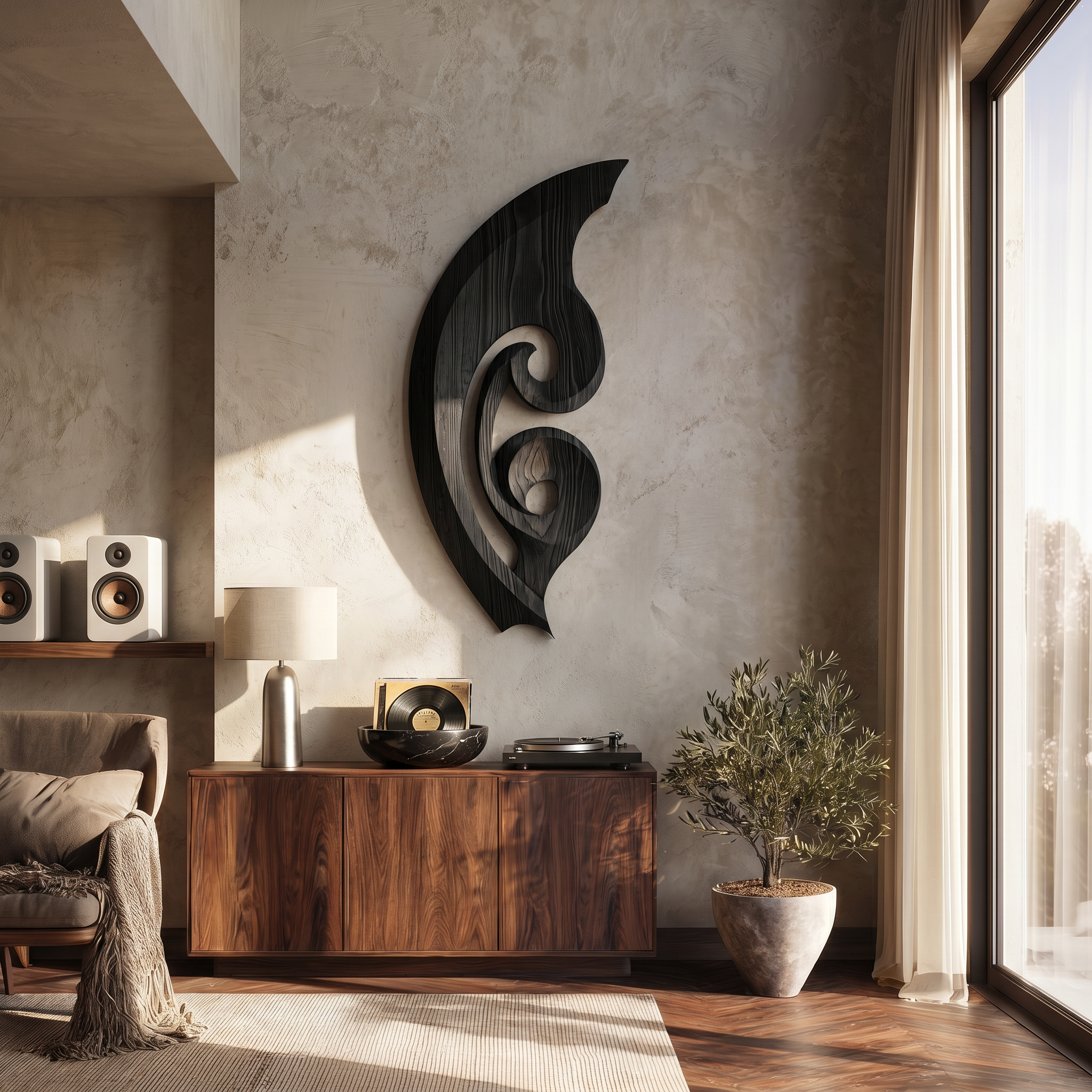 Organic Wall Sculpture For Living Room SINLSAWD081