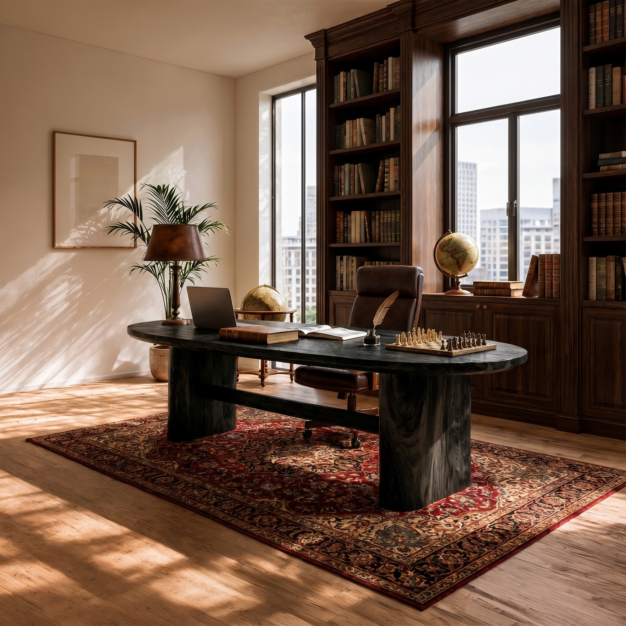 Modern Organic Desk With Natural Wood Design For Home Office SINLKIDK106