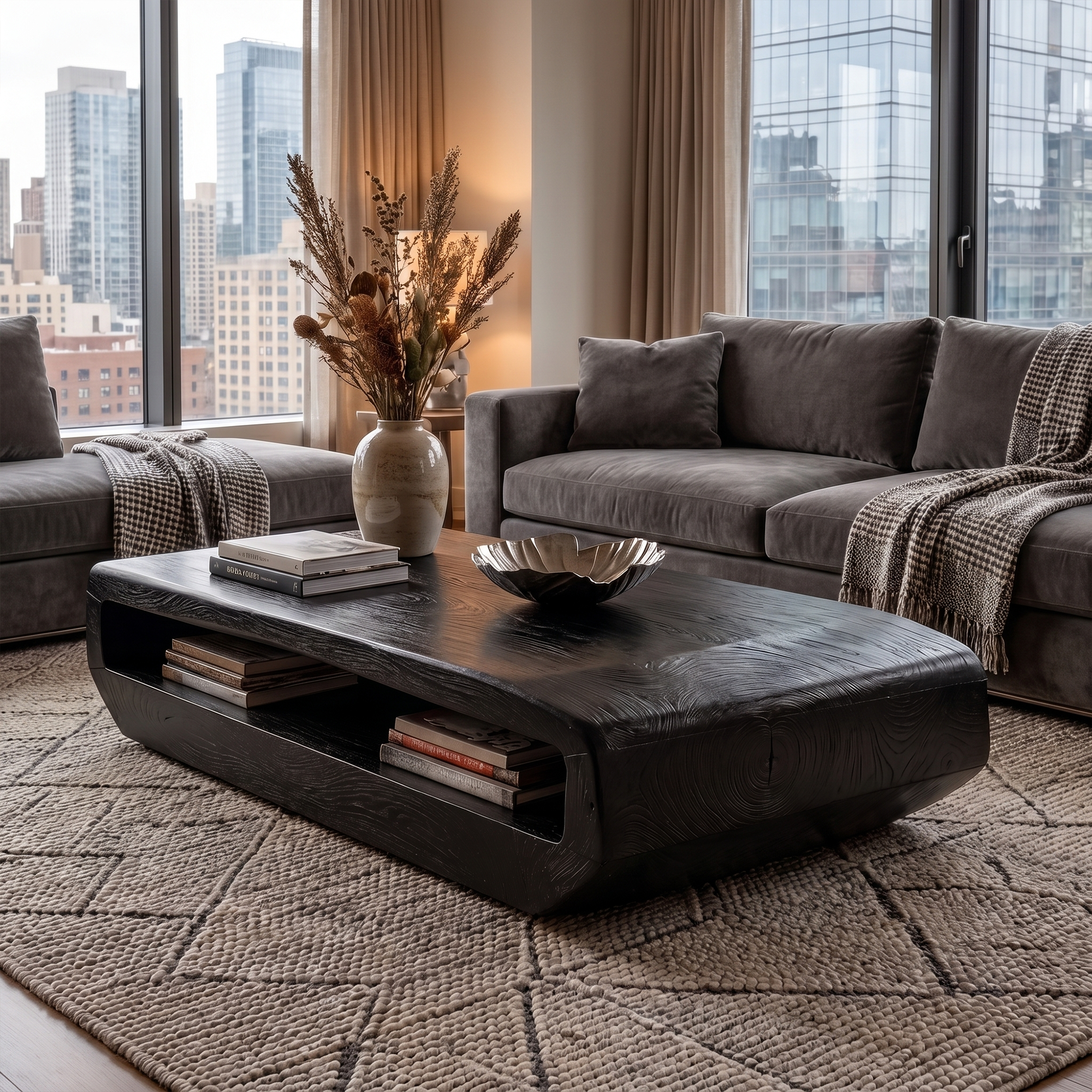 Rustic Natural Wood Coffee Table With Storage For Living Room And Lounge SINLKICF365