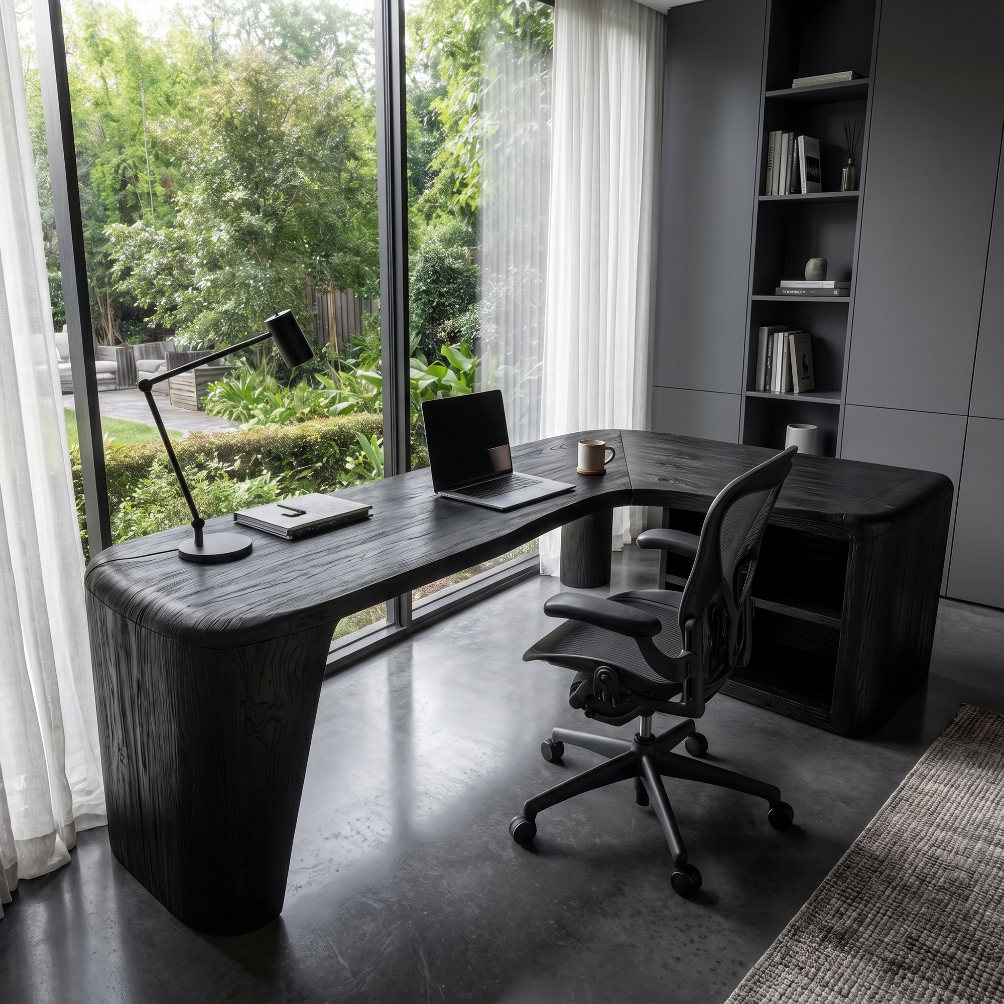 Organic Corner Desk Handcrafted Wood Design For Home Office SINLKIDK144