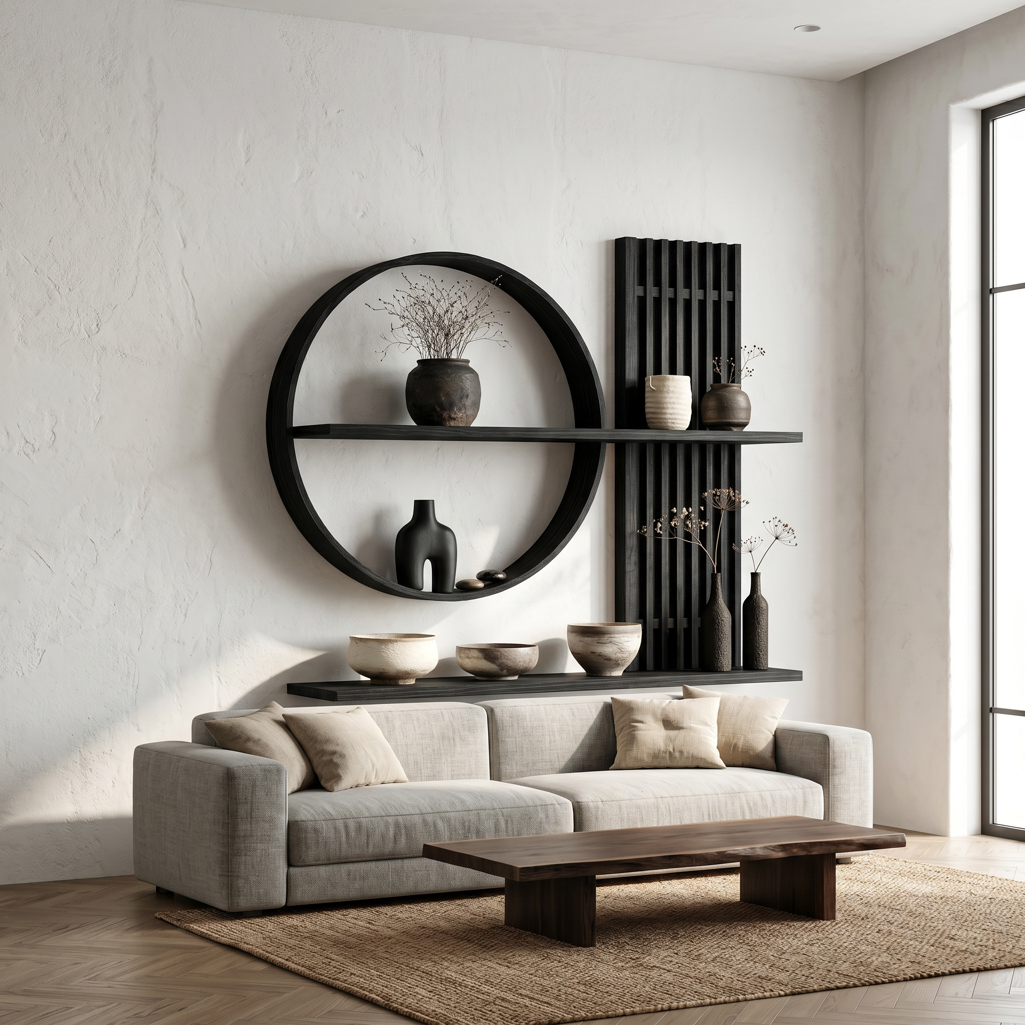 Scandinavian Japanese Wall Decor Shelf Living Room And Natural Room SINLSAFL234