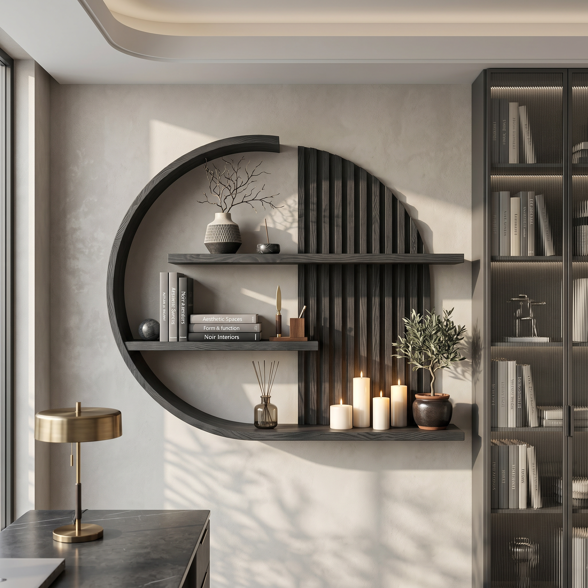 Japandi Minimal Wall Shelf Living Room And Calm Space SINLSAFL231