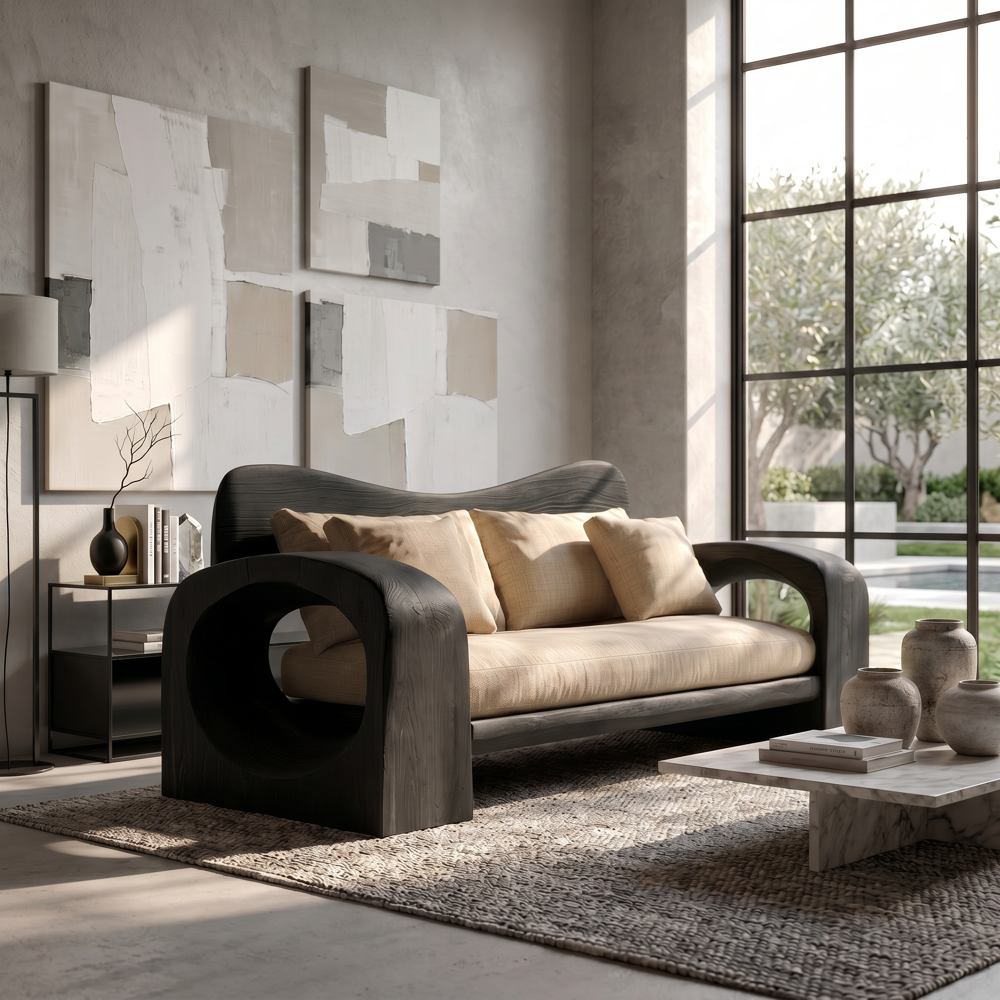 Organic Sofa Frame With Handcrafted Solid Wood Structure For Living Room SINLSASF028