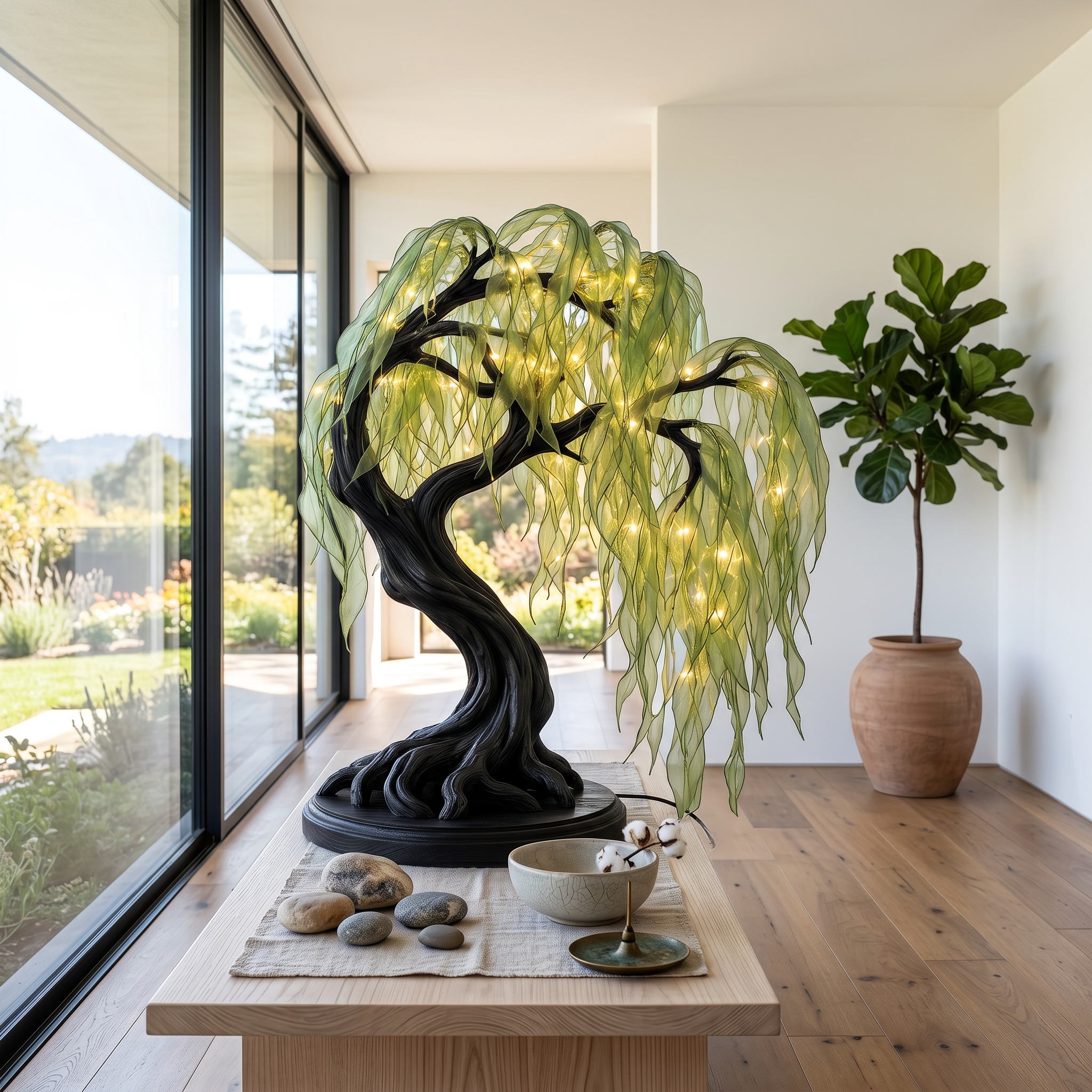 Japandi Bonsai Tree Table Lamp For Nightstand SINLSATL015