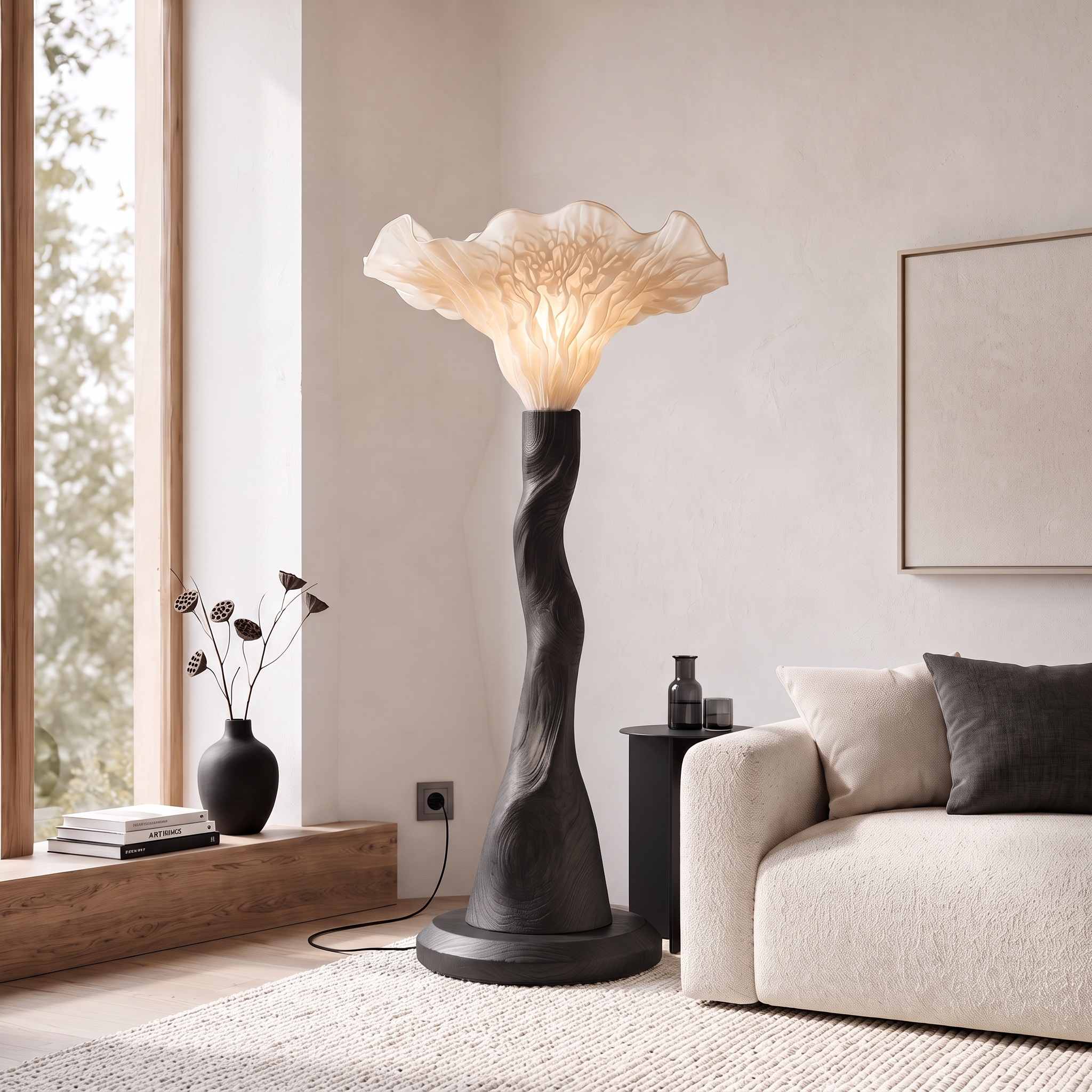 Modern Floor Lamp Organic Mushroom Design Living Room SINLSAFLP136