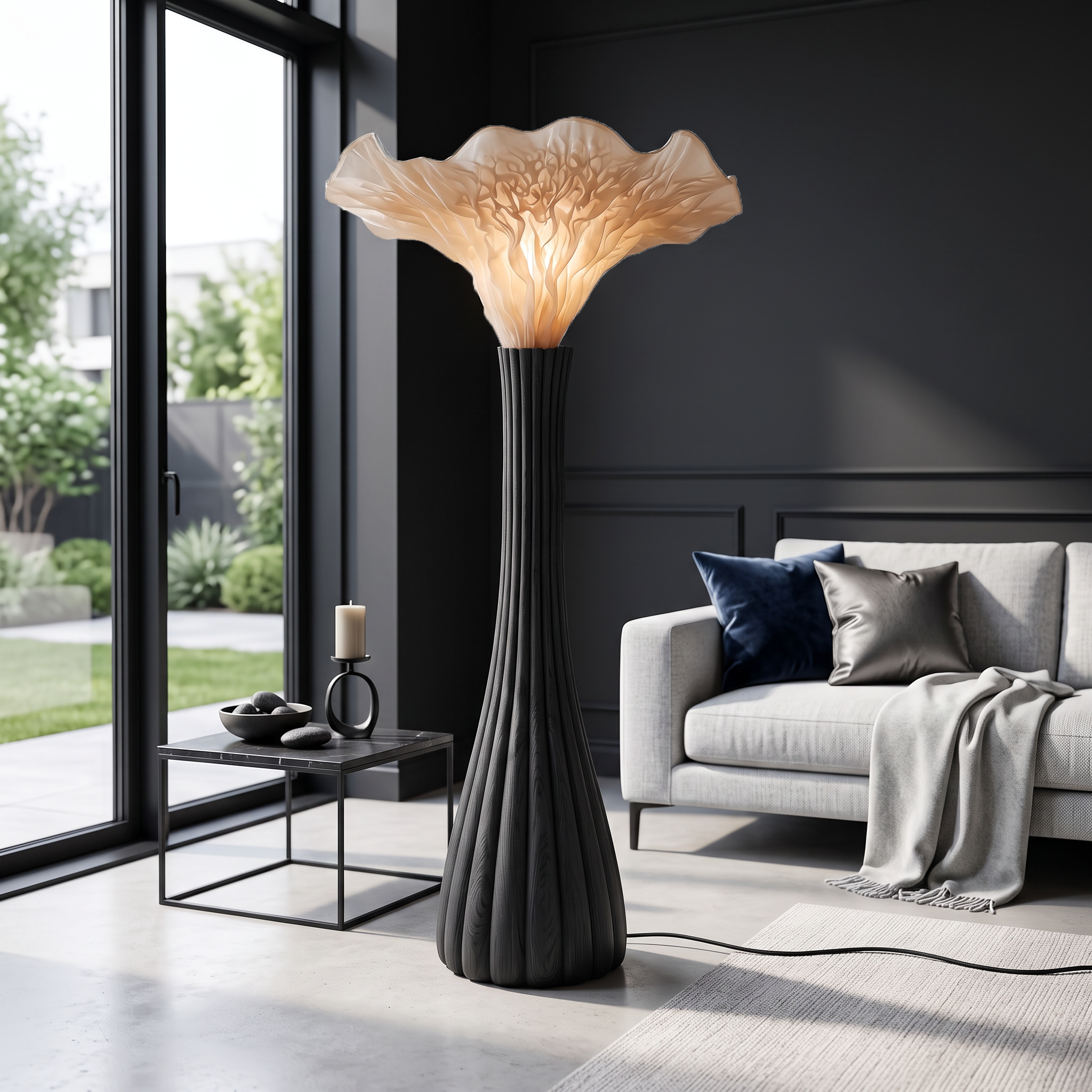 Japandi Floor Lamp Sculptural Mushroom Form Bedroom SINLSAFLP137