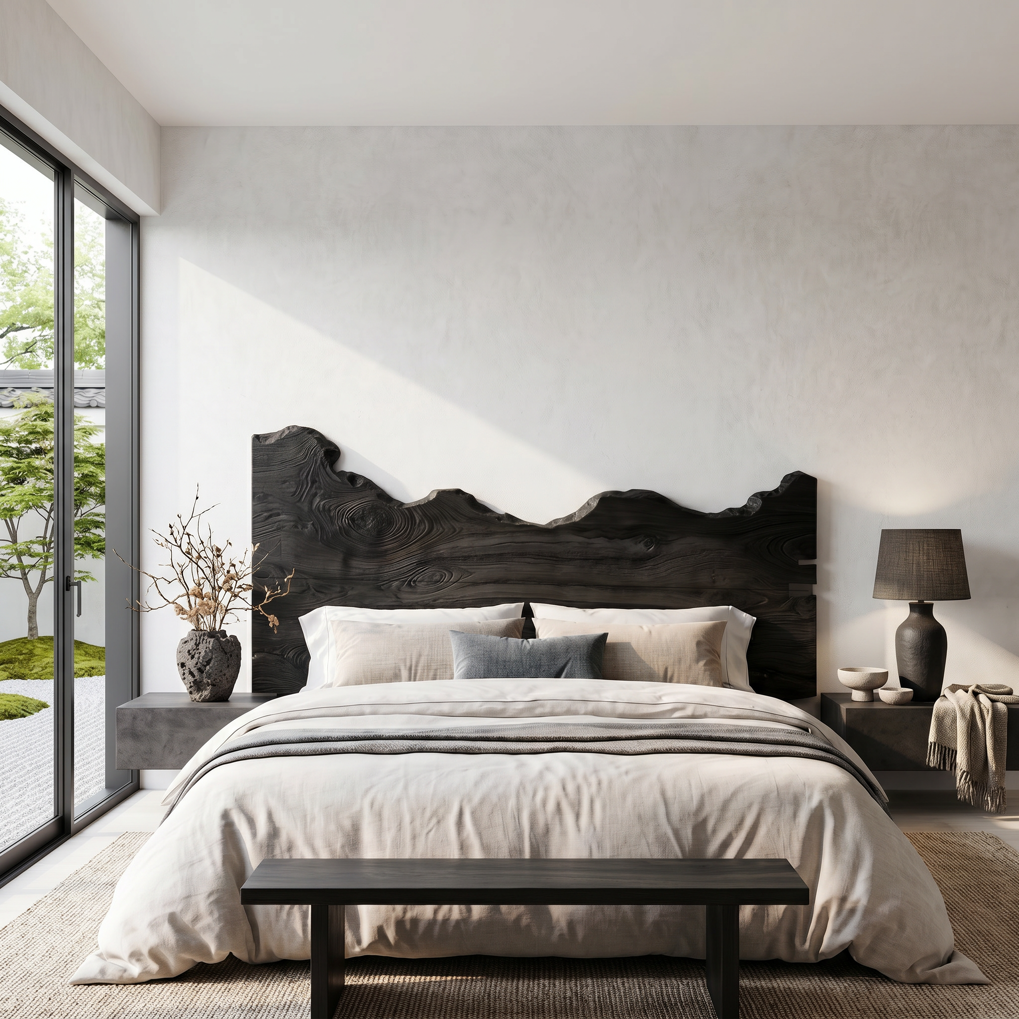 Contemporary Live Edge Wood Headboard For Bedroom SINLSAHB063